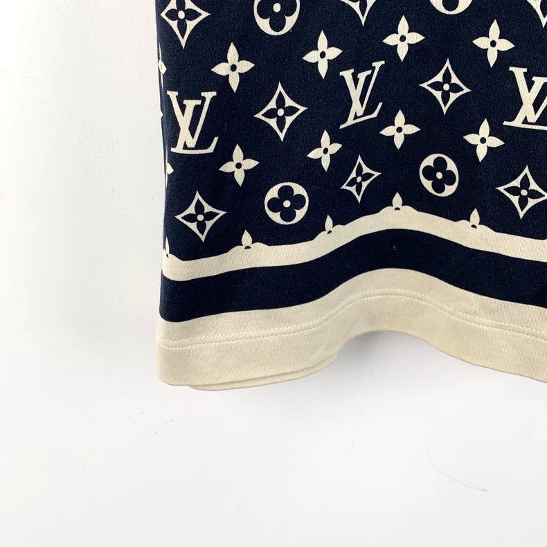 Louis Vuitton Louis Vuitton 23 black logo full print chain cotton crew n Size S / US 4 / IT 40 - 4 Thumbnail