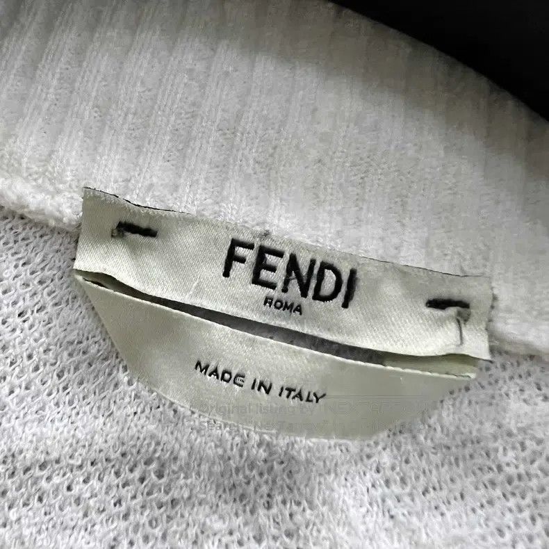 Fendi Fendi White textured V-neck knitted sweater Size XXS / US 00 / IT 34 - 3 Thumbnail