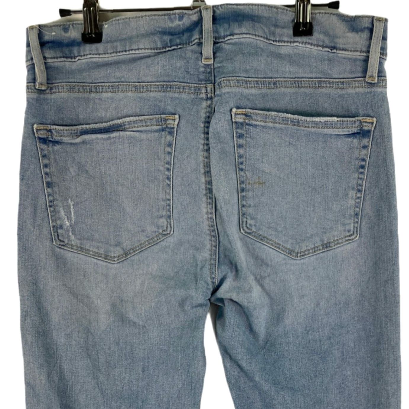 Loft LOFT Women's Light Wash Distressed Skinny Jeans Size 28 Blue Denim Ankle 5-Pocket High Rise Size 28" / US 6 / IT 42 - 4 Thumbnail