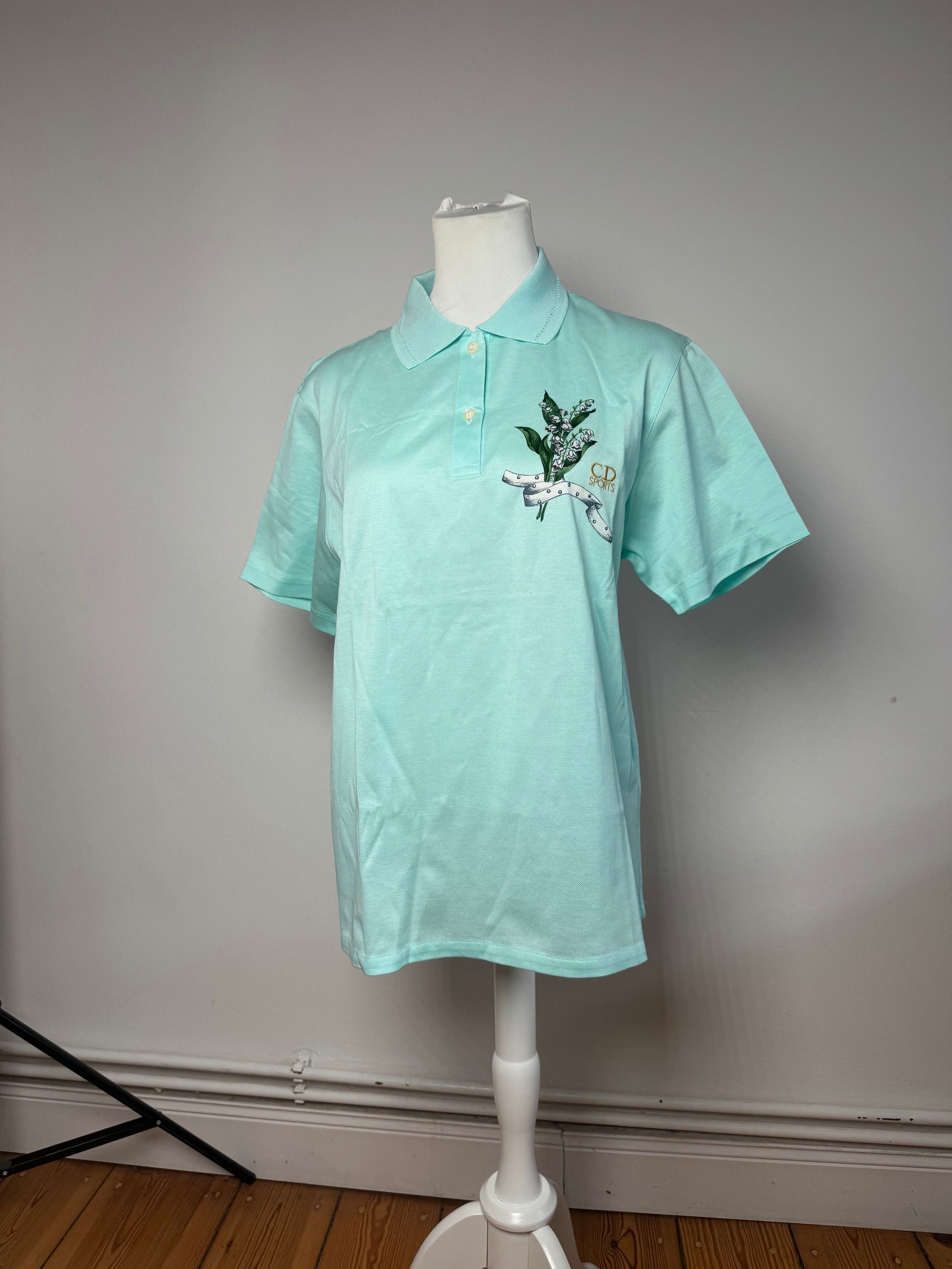 Dior Vintage Polo Shirt Turquoise L Size L / US 10 / IT 46 - 1 Thumbnail