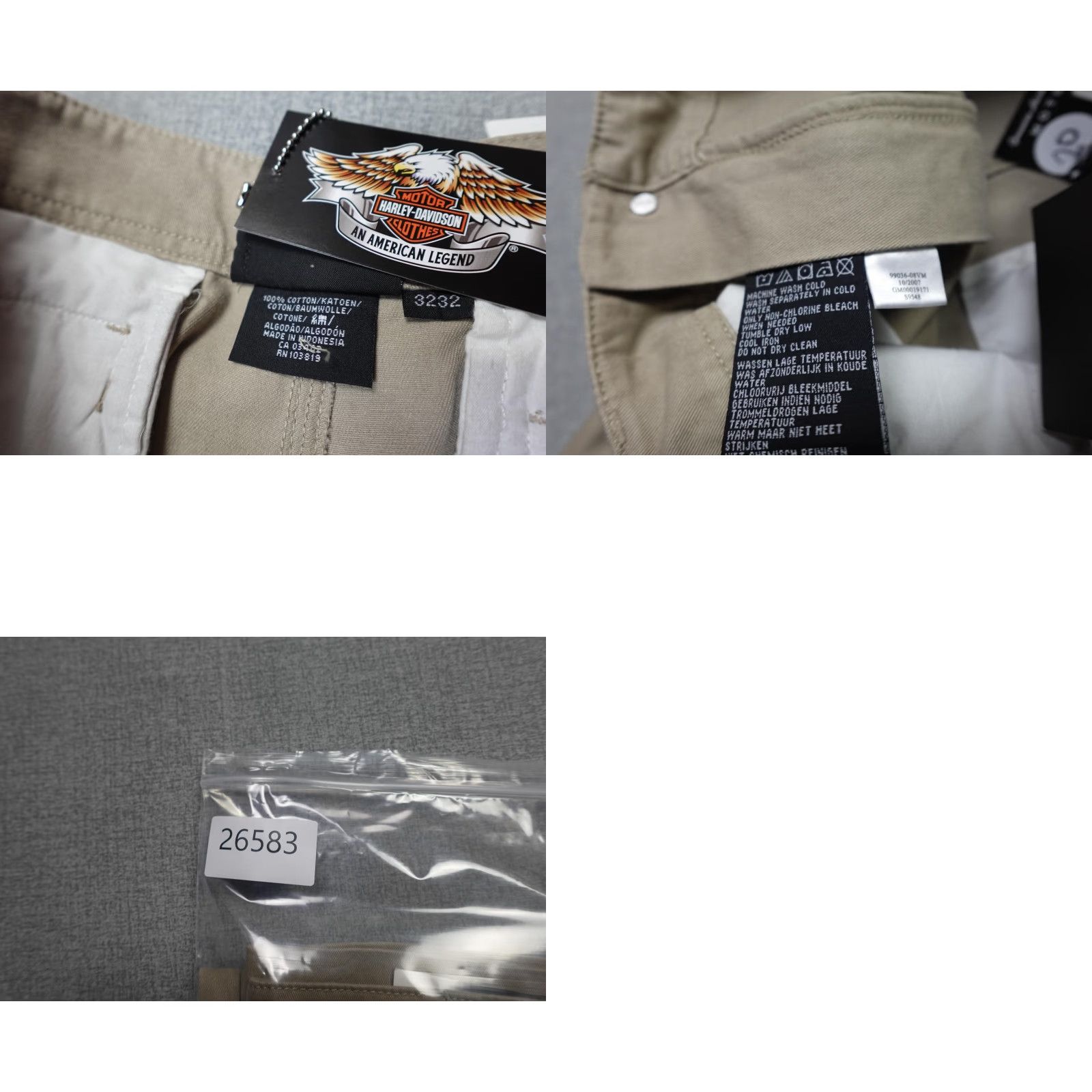 Harley Davidson VINTAGE Harley-Davidson Cargo Pants Men 32x32 Beige Biker Motorcycle Outdoor NWT Size US 32 / EU 48 - 9 Thumbnail