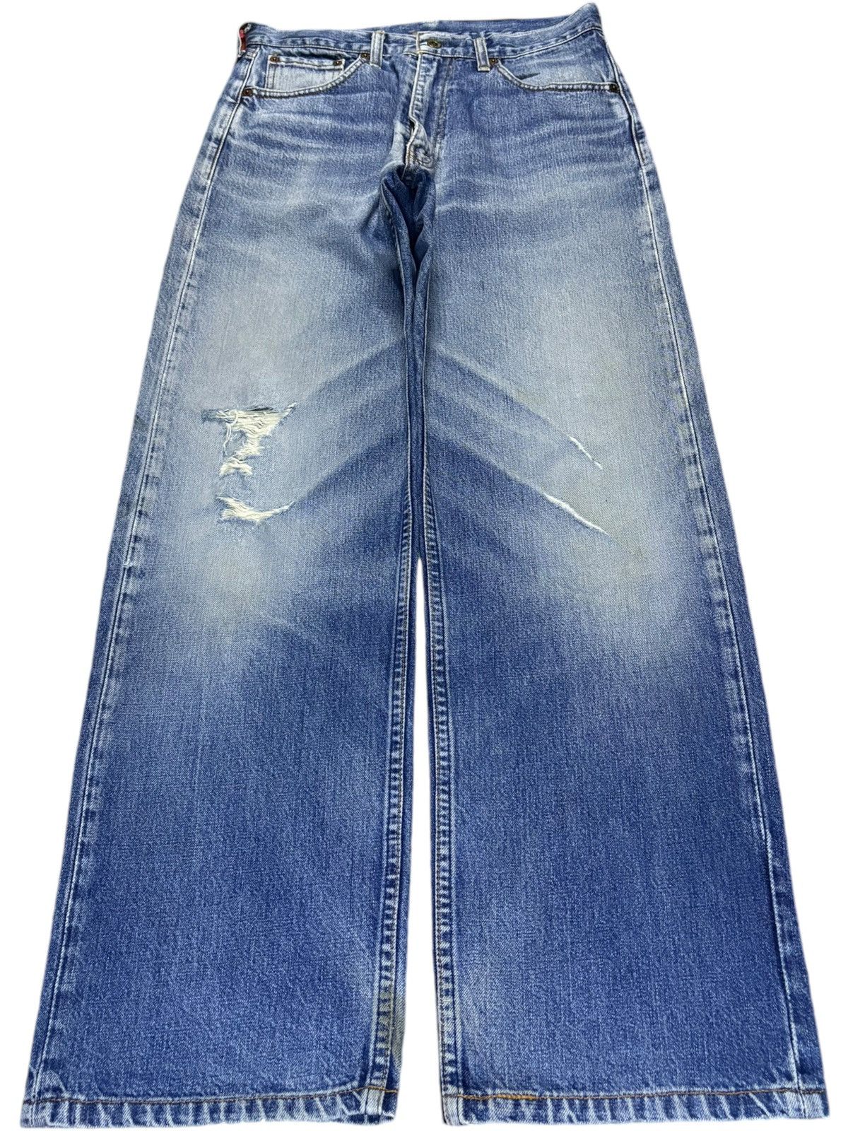 Levi's Vintage 90s Levis 504 Faded Wash Bartacks Baggy Jeans Size US 31 - 1 Thumbnail