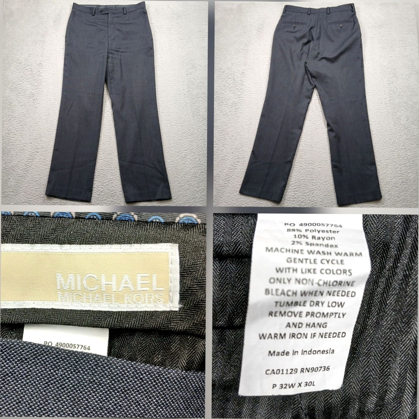 Vintage Michael Kors Pants Men Gray Straight Fit Stretch 32x30 Size US 32 / EU 48 - 2 Thumbnail