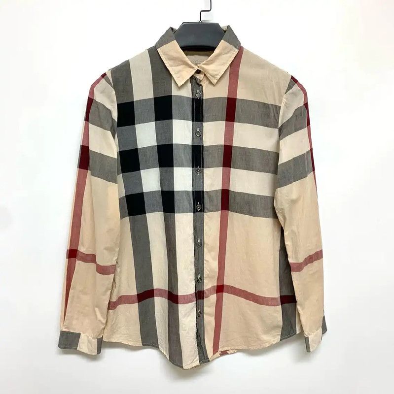 Burberry Burberry Beige Check Long Sleeve Shirt Size S / US 4 / IT 40 - 1 Thumbnail