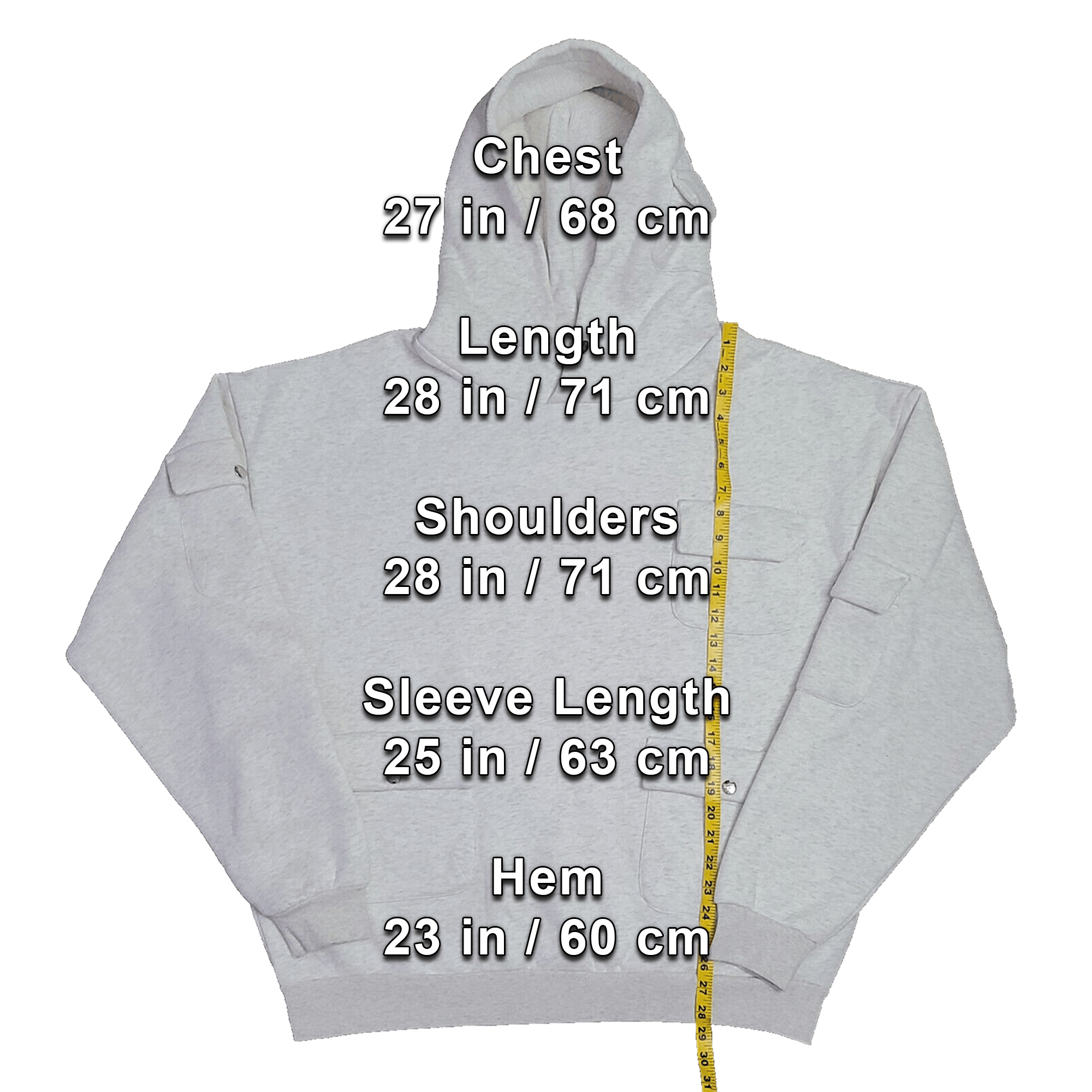 Other Heather Grey Oversized Utility Pocket Cargo Hoodie - Size: L Size US XL / EU 56 / 4 - 2 Thumbnail