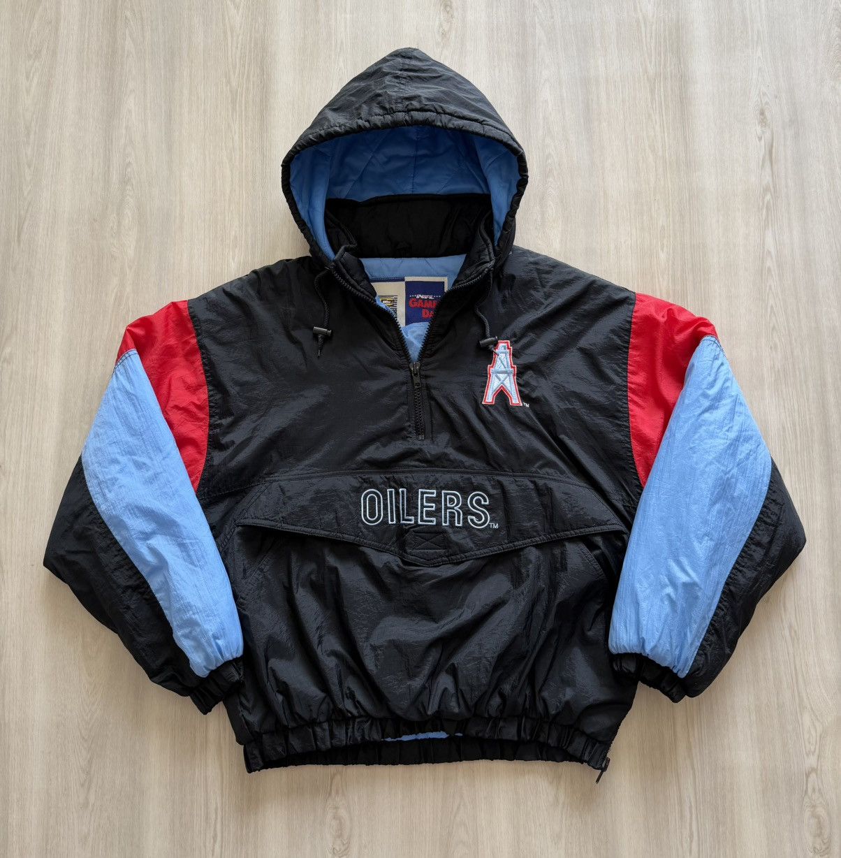 Vintage Vintage 90s Houston Oilers Competitor Pullover Jacket Sz L Size US L / EU 52-54 / 3 - 1 Thumbnail