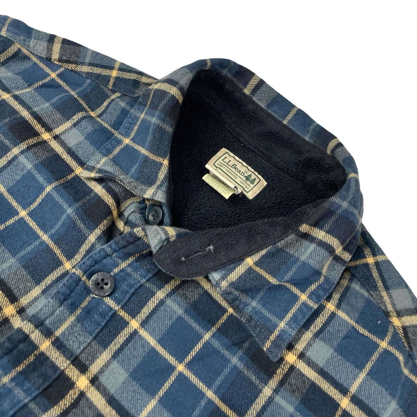 L.L. Bean LL Bean Men's Fleece Lined Flannel Work Shirt Shacket Navy/B Size US M / EU 48-50 / 2 - 1 Thumbnail
