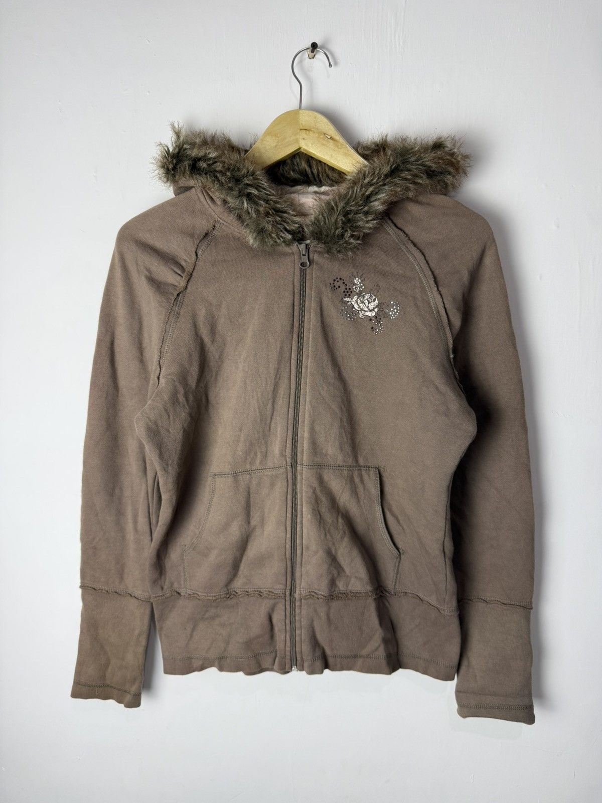 Japanese Brand Mossino fur hoodie brown zip hoodie Size US M / EU 48-50 / 2 - 1 Thumbnail