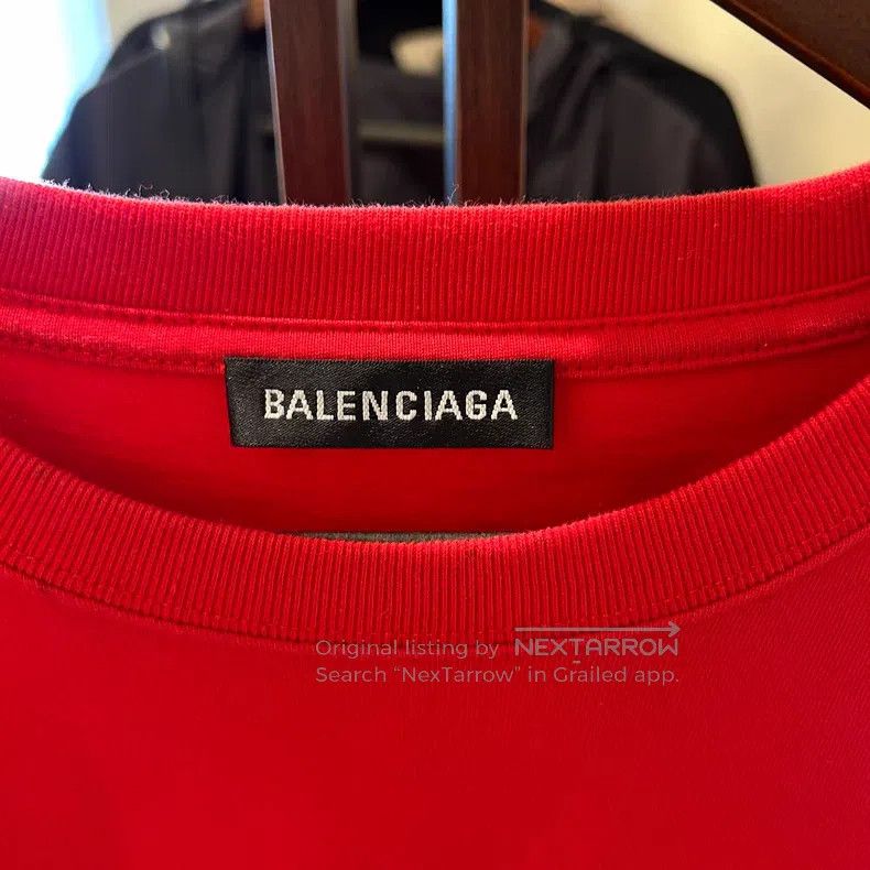 Balenciaga Balenciaga Red Front and Back Logo Short Sleeve T-Shirt Size US M / EU 48-50 / 2 - 4 Thumbnail