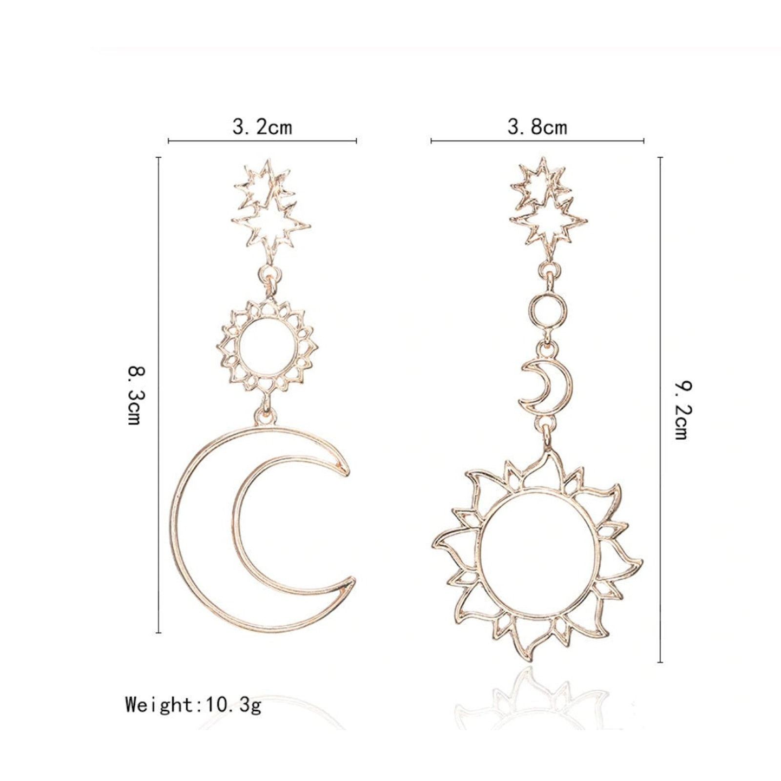 Other Shivani Gold Sun/Moon Drop Earrings Size ONE SIZE - 4 Thumbnail