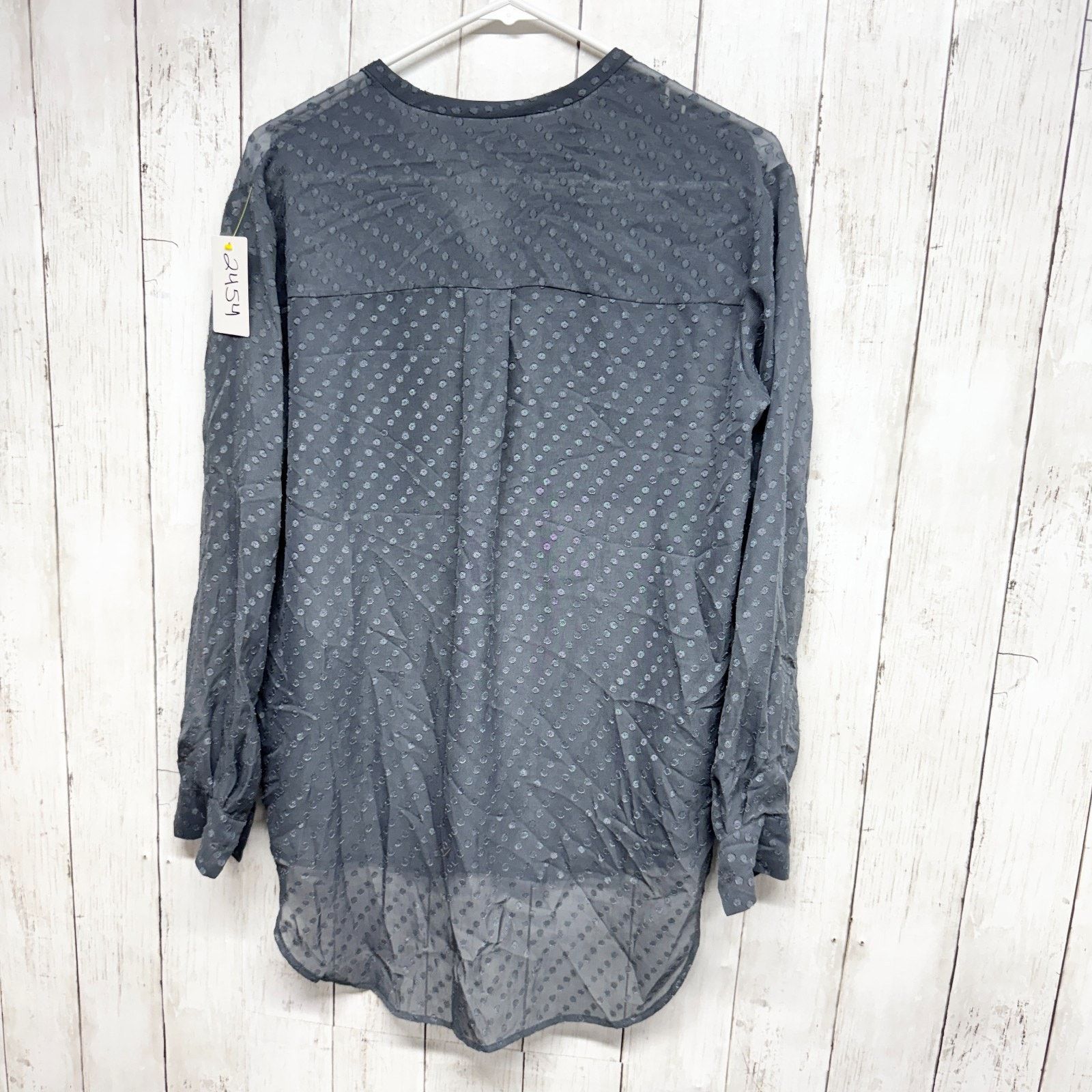 Madewell Madewell Top Sz XS Polka Dot Sheer Long Sleeve Button Blouse Size XS / US 0-2 / IT 36-38 - 8 Thumbnail