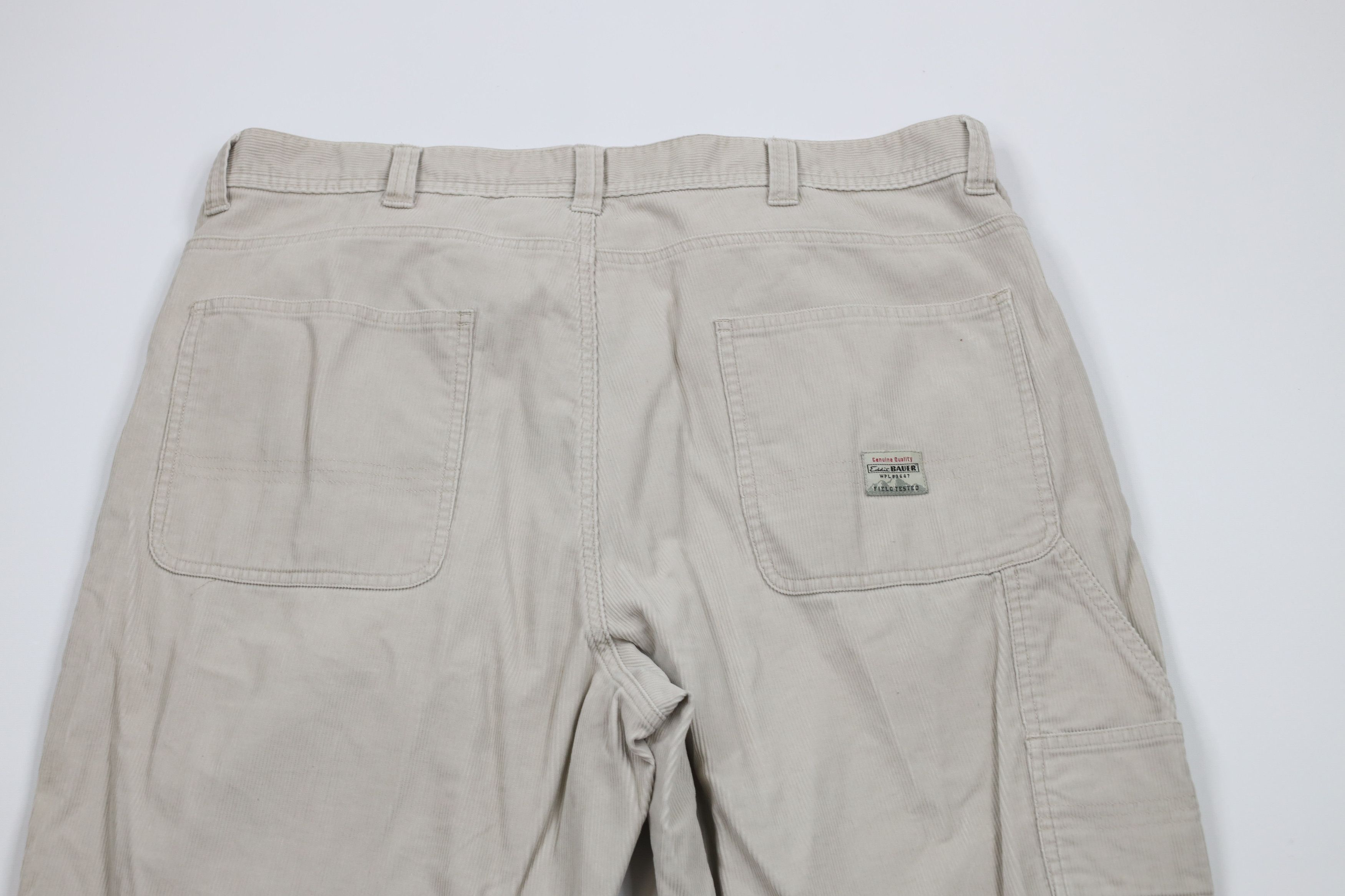 Eddie Bauer × Vintage Vintage 90s Eddie Bauer Wide Leg Corduroy Dungaree Pants Size US 38 / EU 54 - 12 Thumbnail
