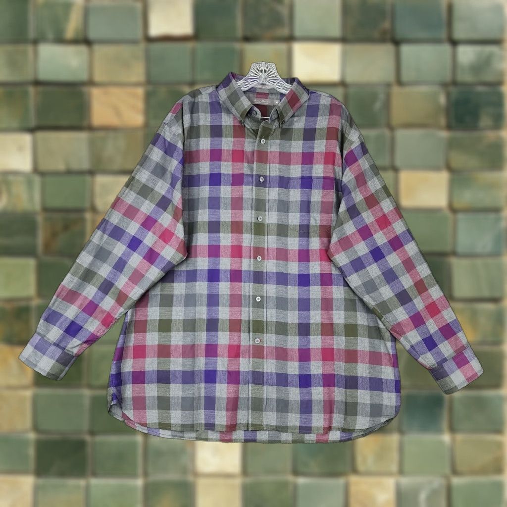 Cremieux Daniel Cremieux Men's Shirt Long Sleeve Button-Up Checkered Colorful Gray XL Size US XL / EU 56 / 4 - 1 Thumbnail