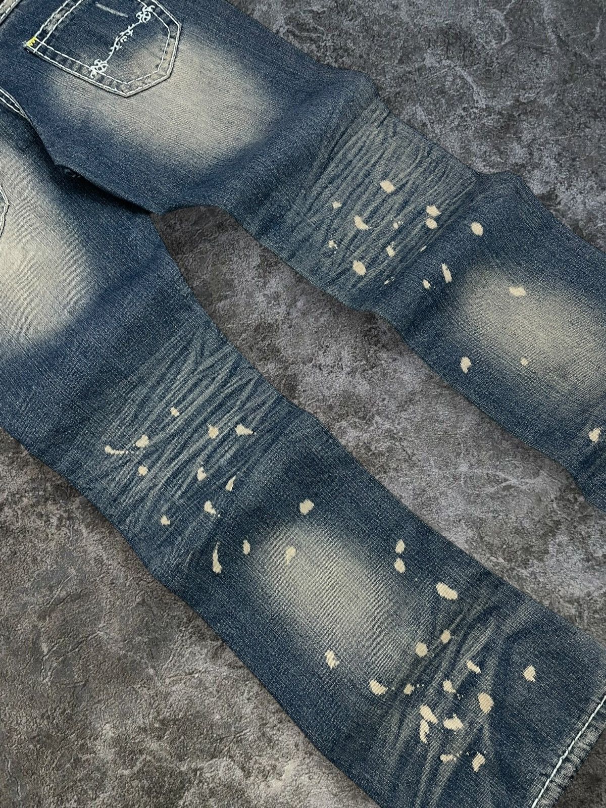 Tornado Mart Vintage Japan Designer Meteor Distressed Flared Iconic Denim Size US 32 / EU 48 - 13 Thumbnail