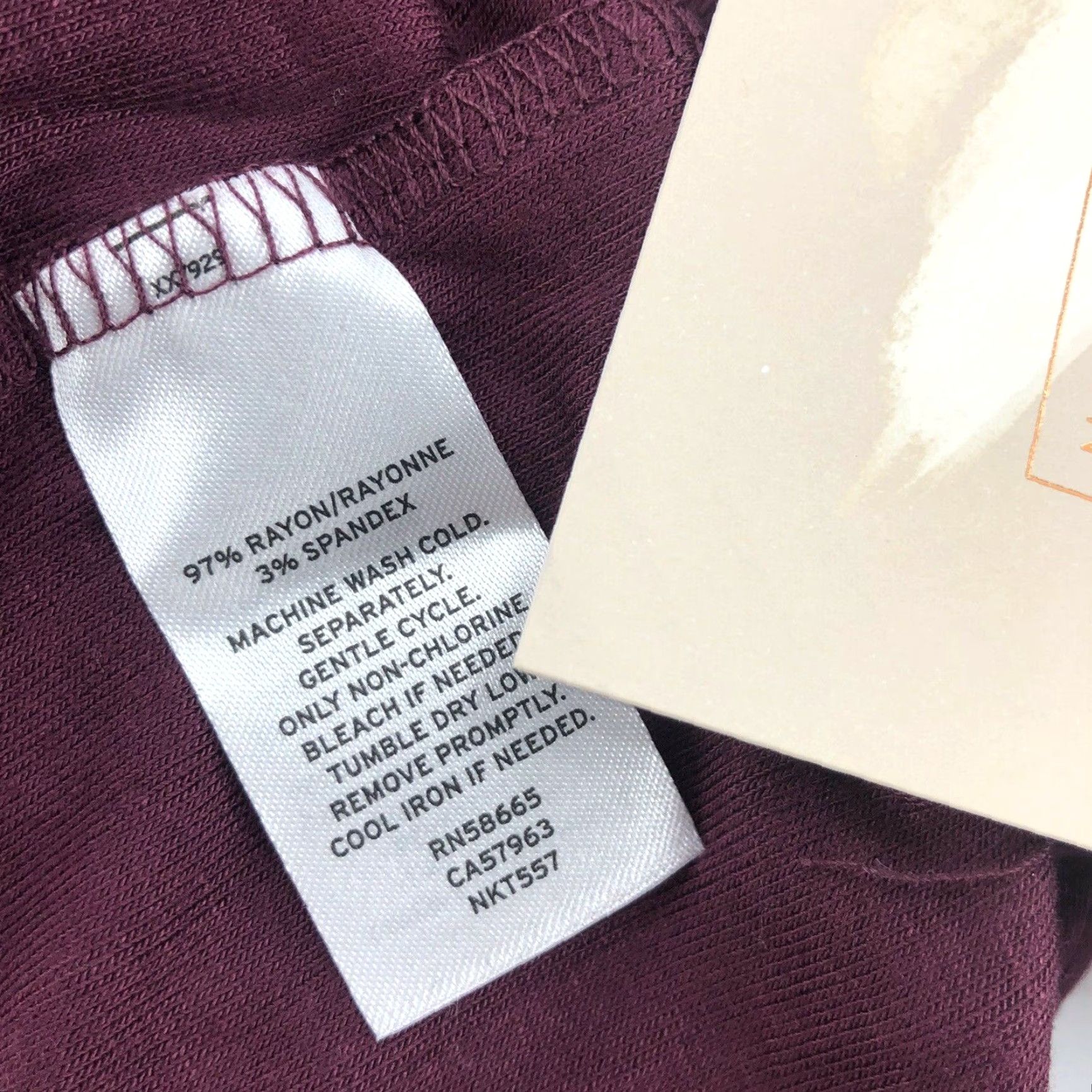 Vintage 14th Union Shirt Petite PS Burgundy Long Sleeve Ribbed Tie Front V-Neck Top Size S / US 4 / IT 40 - 4 Thumbnail