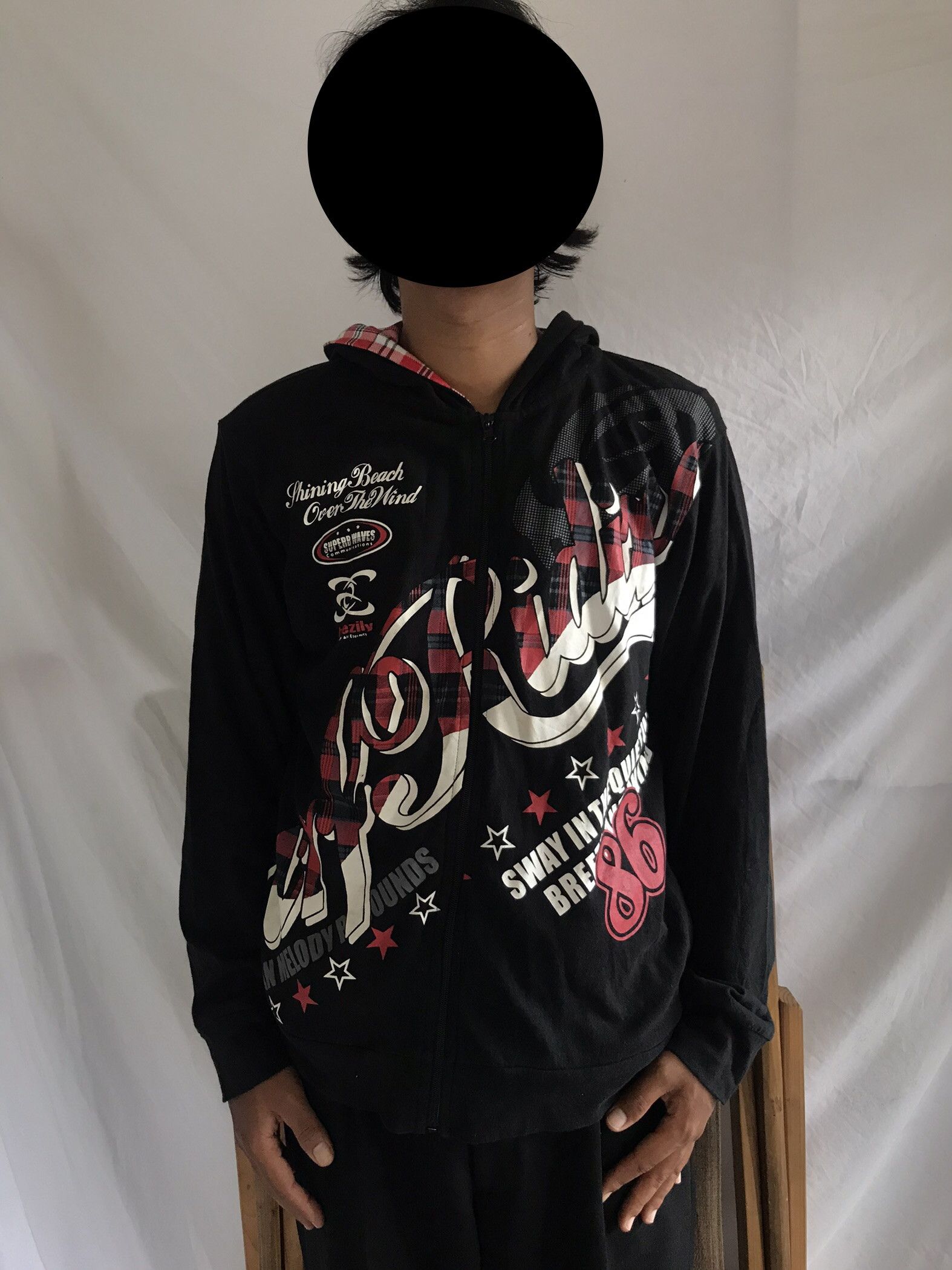 Hysteric Glamour × Japanese Brand × Le Grande Bleu (L.G.B.) Japanese Brand Poem Zip Hoodie By Oblo Design Size US L / EU 52-54 / 3 - 1 Thumbnail