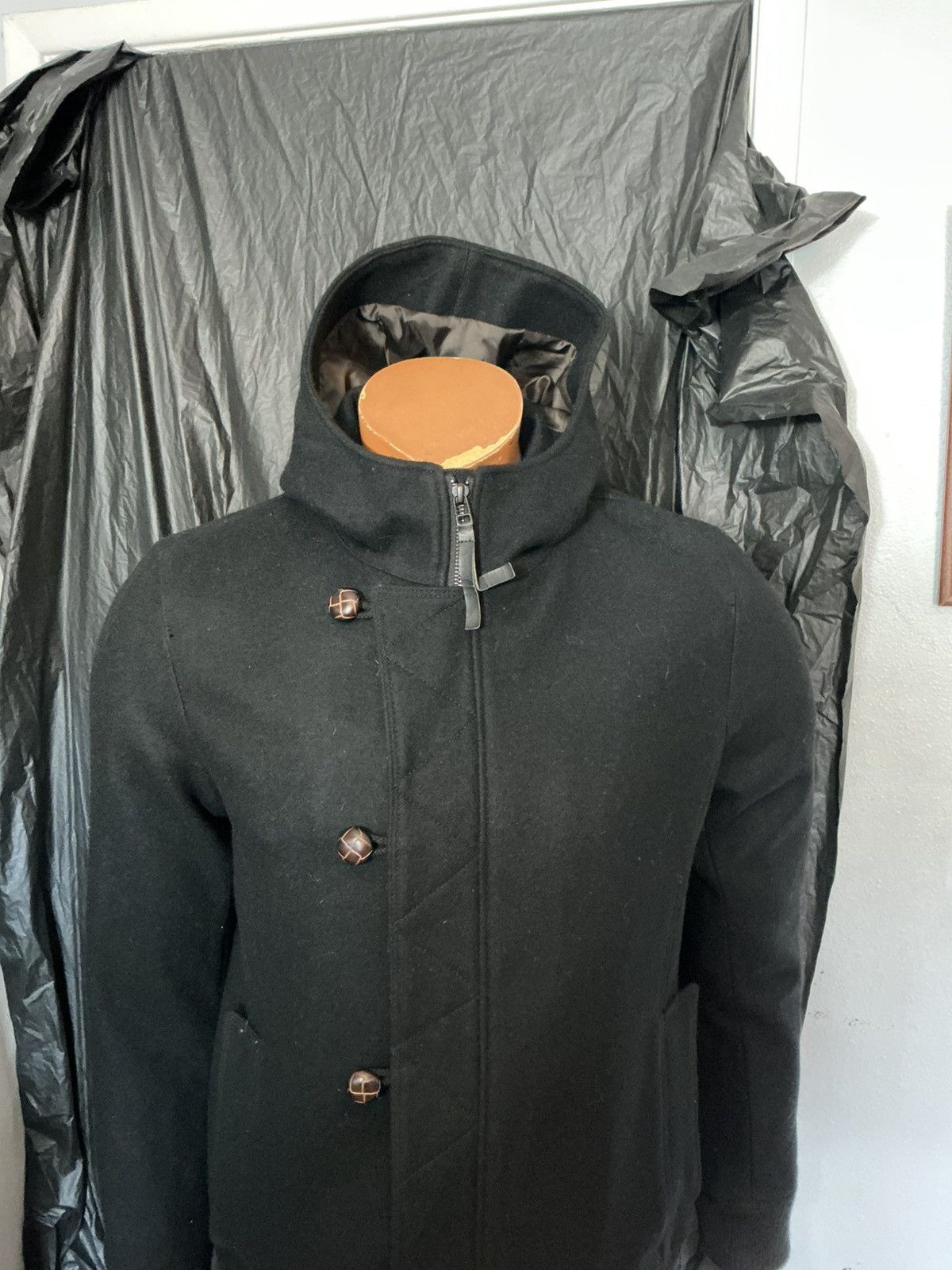 Boycott Boycott Japan Black Wool Military Zip Hooded Duffle Jacket Size US S / EU 44-46 / 1 - 8 Thumbnail