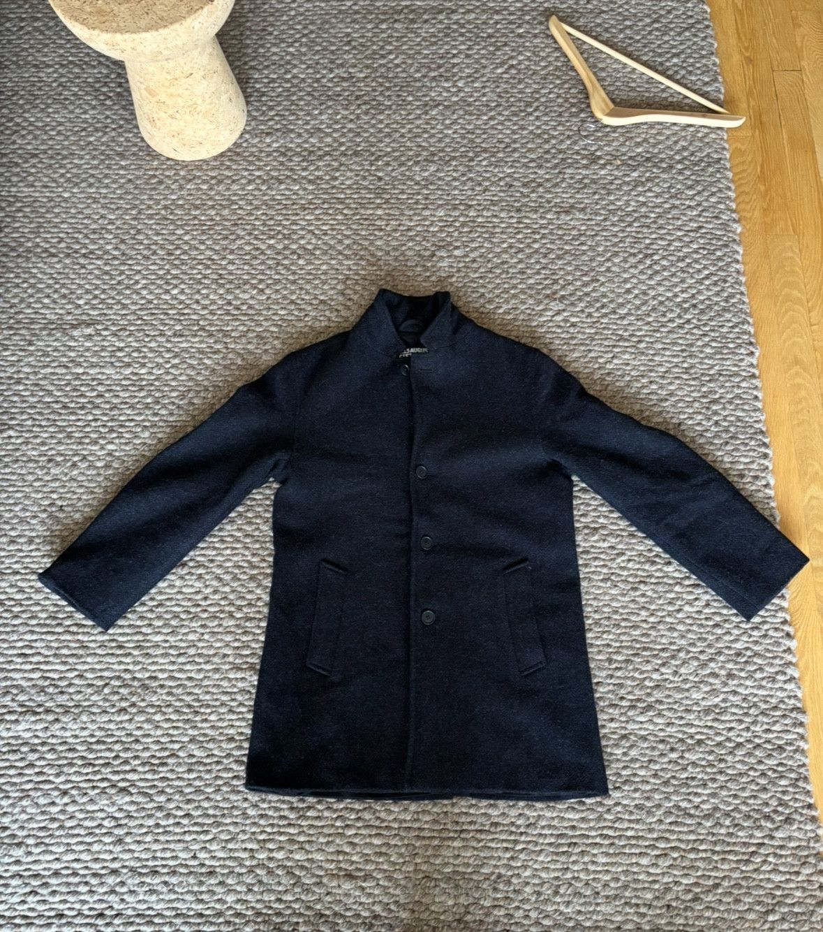 8.15 August Fifteenth Harris Tweed Wool Topper Topcoat Navy Mix Size US S / EU 44-46 / 1 - 16 Thumbnail