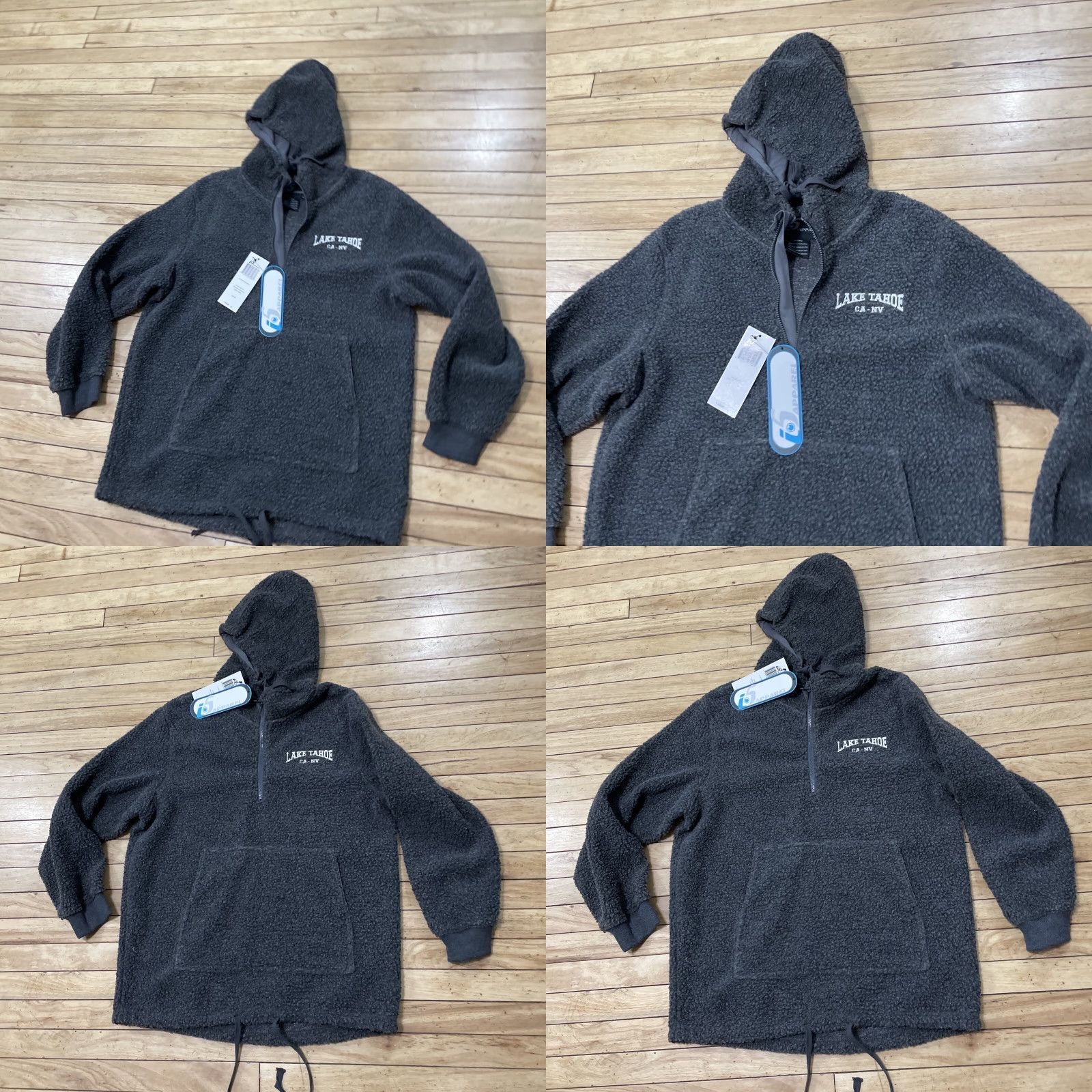Vintage VINTAGE I5Apparel Sherpa Fleece 1/4 Zip Hood TAHOE Adult Large Charcoal Gray Warmth NEW Size US L / EU 52-54 / 3 - 10 Thumbnail