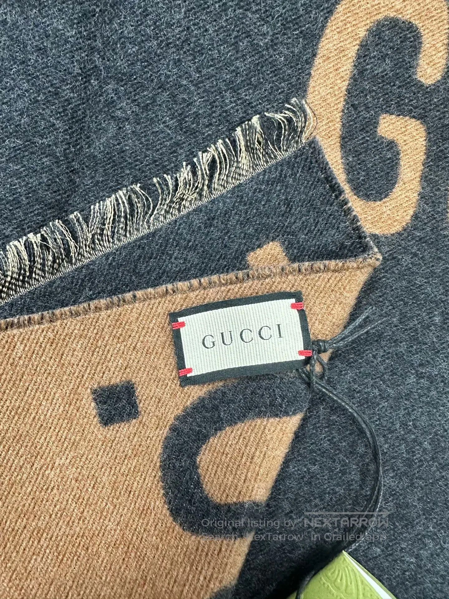 Gucci Guicci Grey and brown color block old flower print double- Size ONE SIZE - 4 Thumbnail