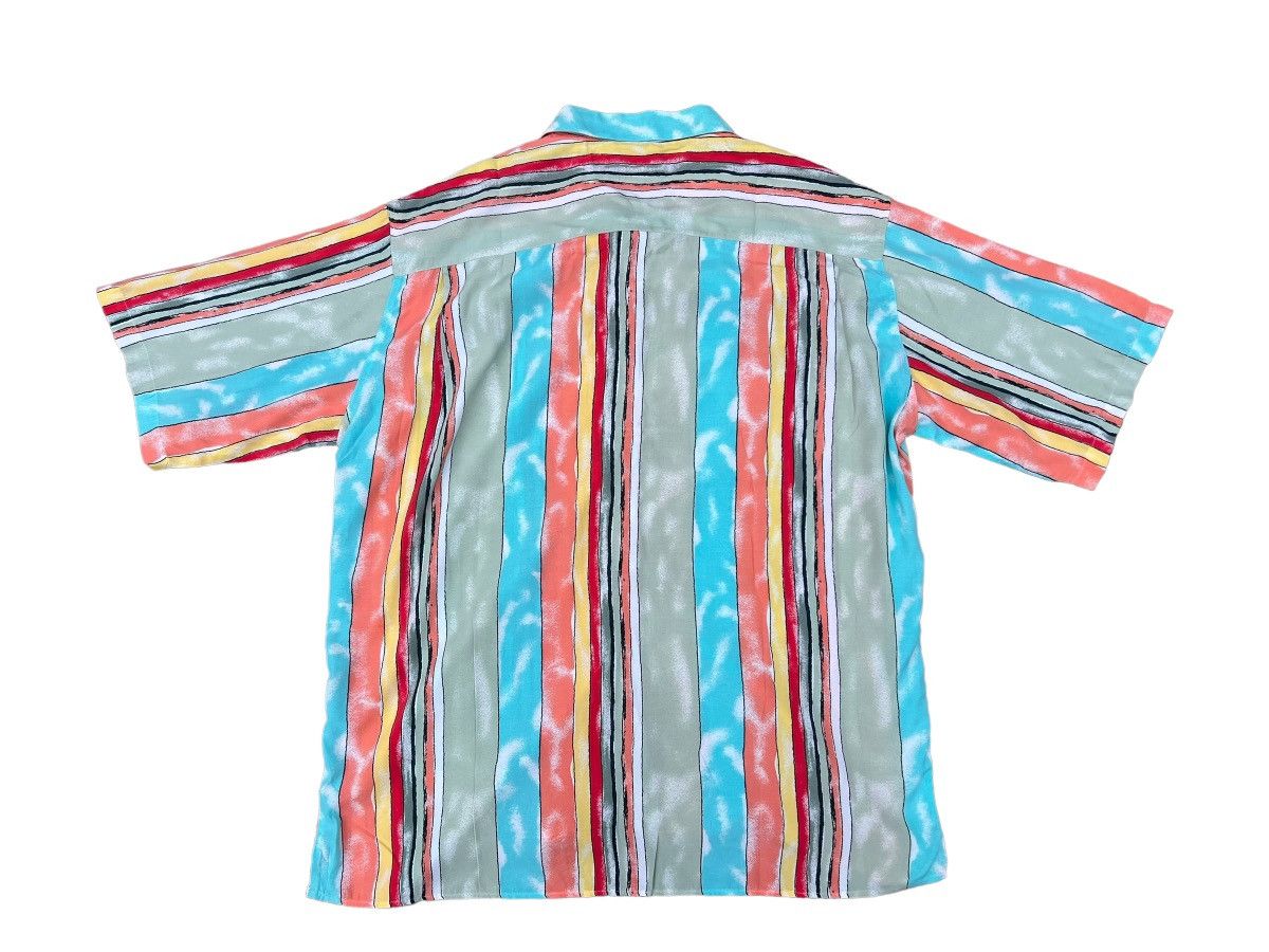 POP84 Pop 84 Italy Multi Colour Stripe Camp Collar Rayon Shirt Size US XXL / EU 58 / 5 - 2 Thumbnail