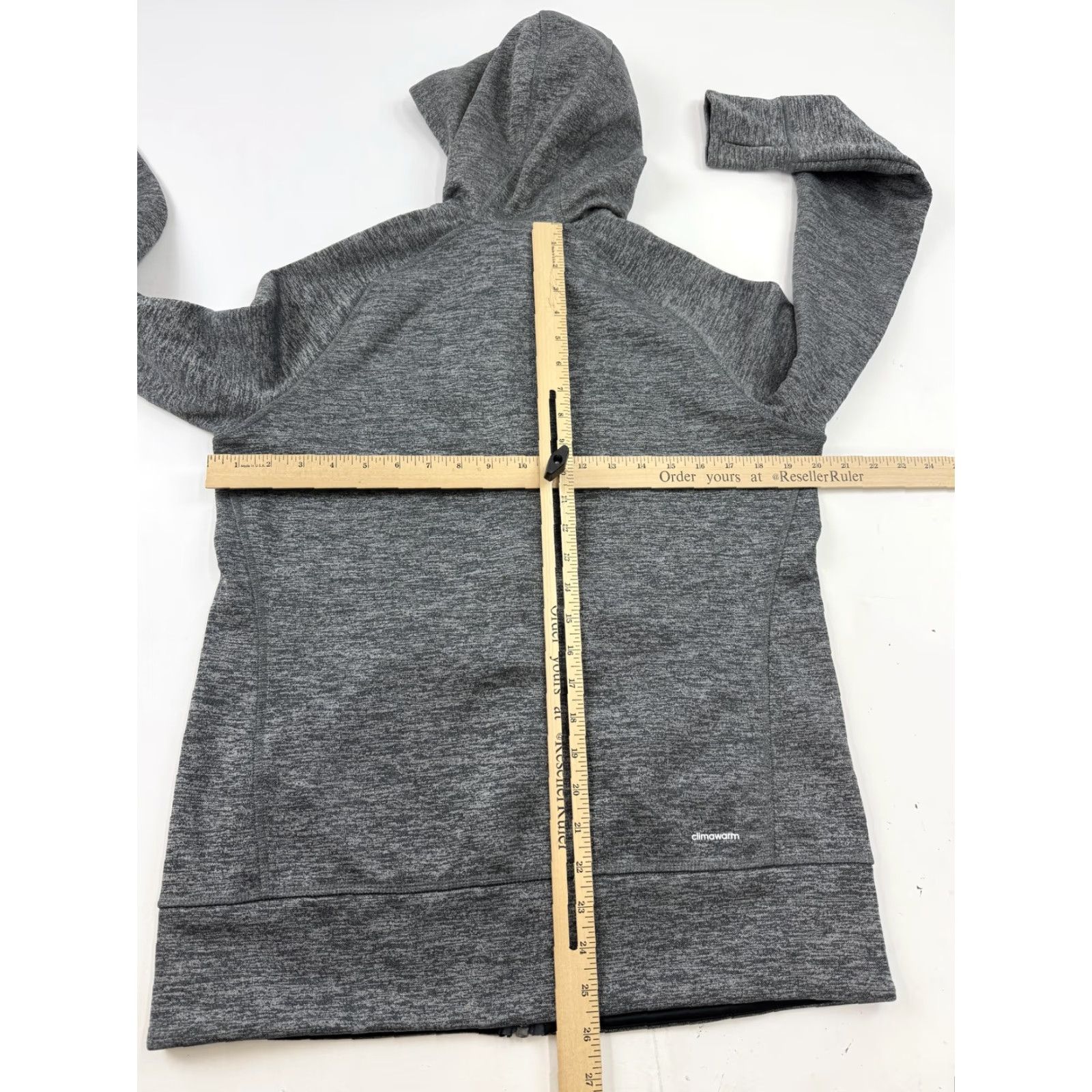 Adidas Adidas Hoodie Sweatshirt Womens Medium Gray Full Zip Climawarm Fleece Lined Logo Size M / US 6-8 / IT 42-44 - 7 Thumbnail