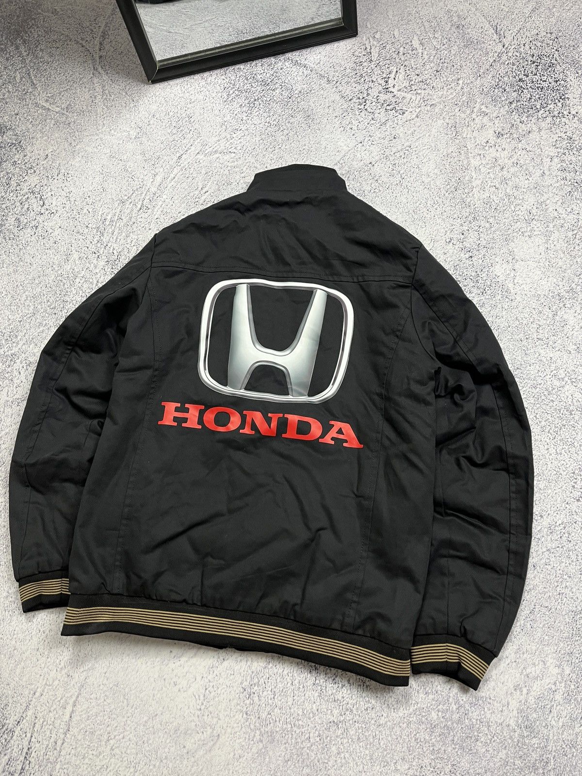Honda × Japanese Brand × Vintage Vintage Honda Racing Jacket Faux Fur Lined Sherpa Hype Y2k Size US S / EU 44-46 / 1 - 13 Thumbnail