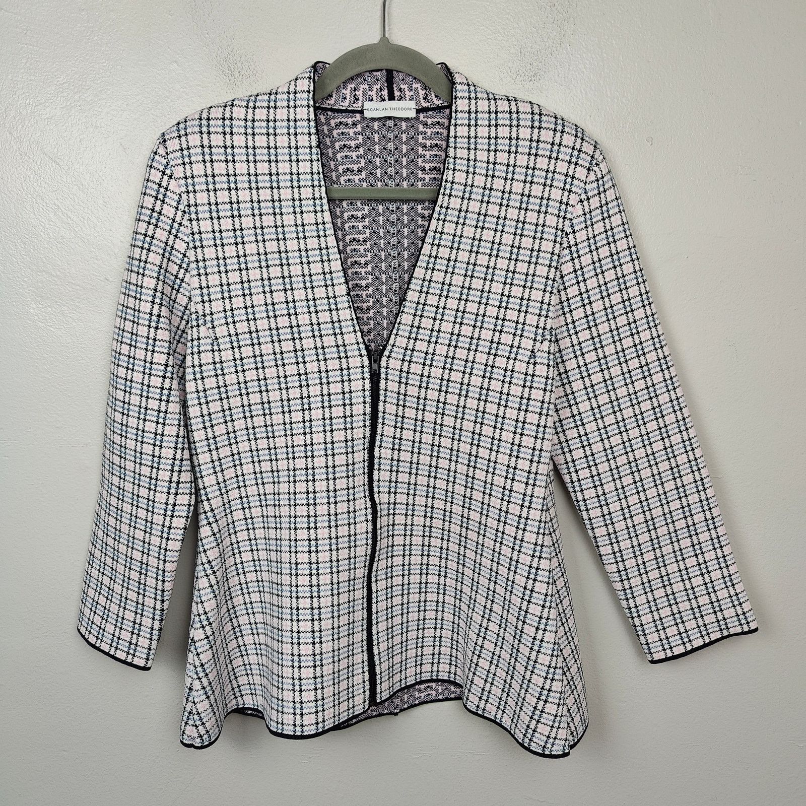Other Scanlan Theodore Houndstooth Knit Blazer Womens Large Size L / US 10 / IT 46 - 1 Thumbnail
