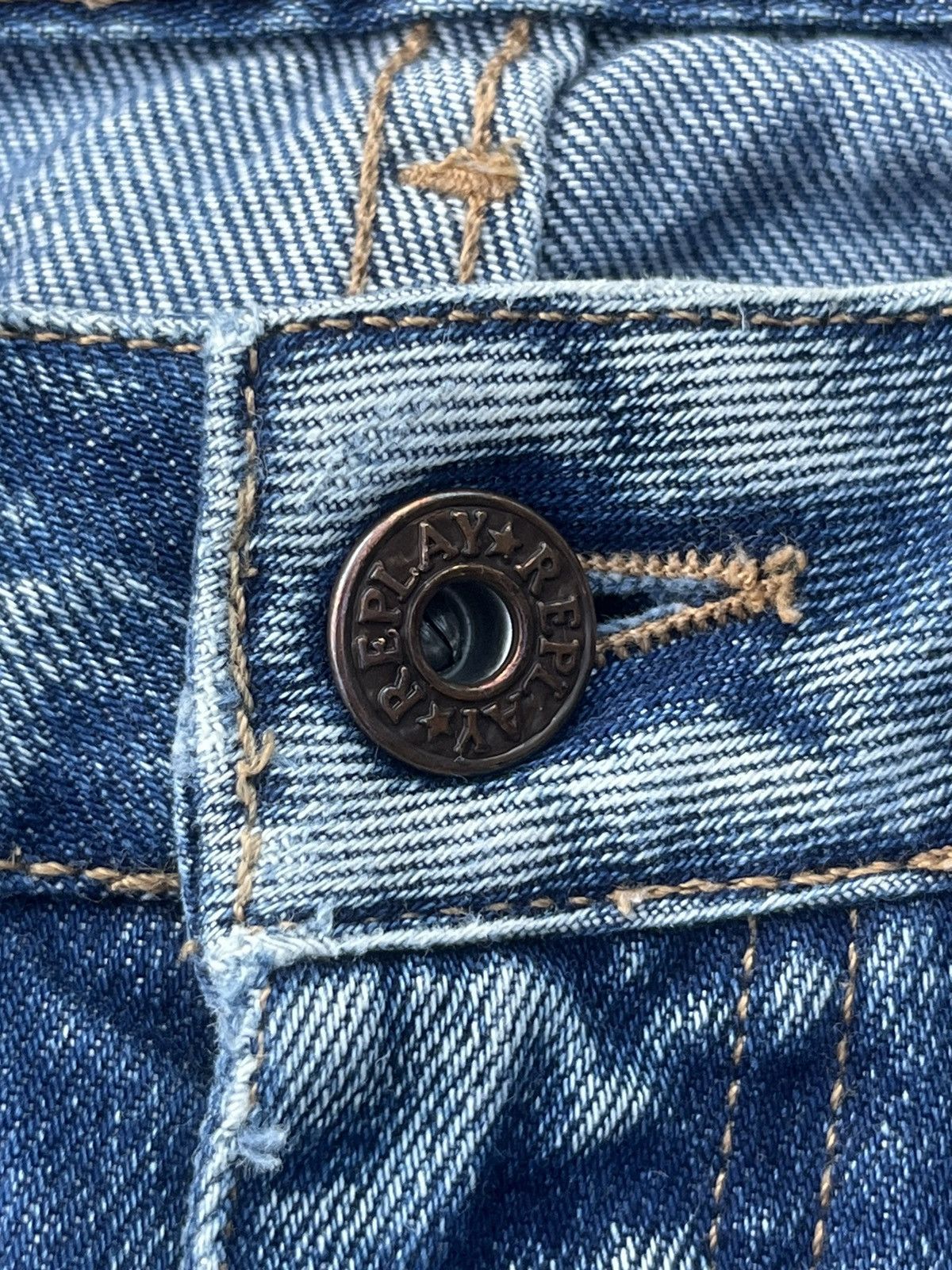 Replay Vintage Made in Italy Reply Blue Washed Mid Rise Flare Jeans Size US 30 / EU 46 - 8 Thumbnail