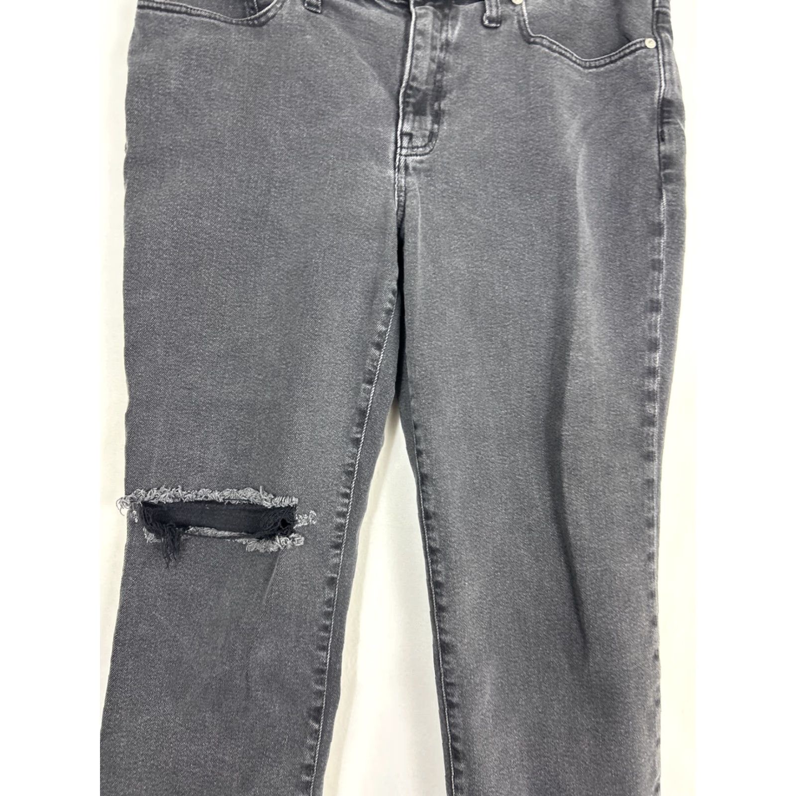 Madewell Madewell Black The Girl Jean Wide Leg Distressed Women Size 31 P 34x24 Cropped Size 24" / US 00 / IT 34 - 3 Thumbnail