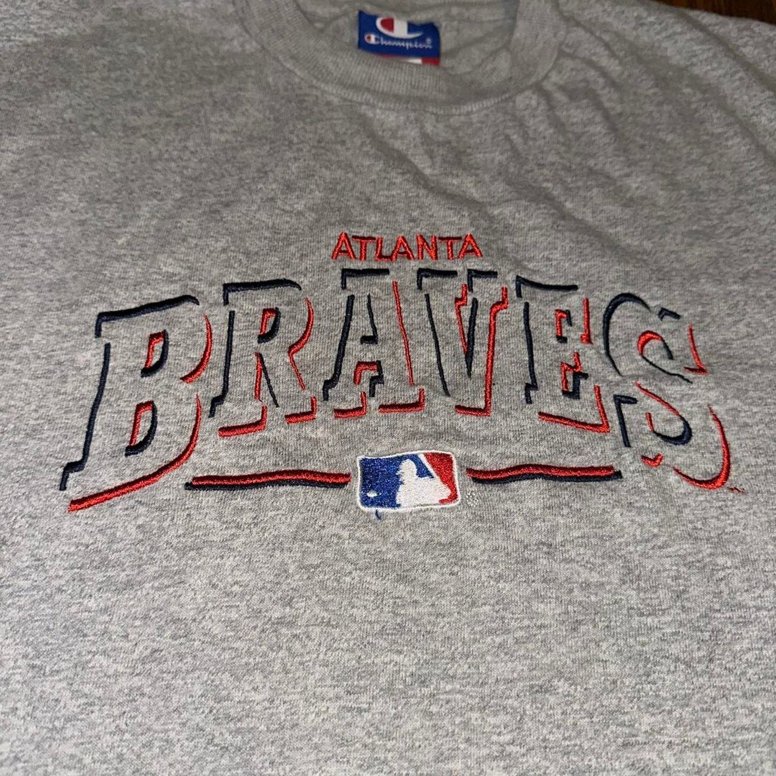 Champion × MLB × Vintage Champion Atlanta Braves Embroidered T Shirt MLB size L 20x27 Size US L / EU 52-54 / 3 - 2 Thumbnail