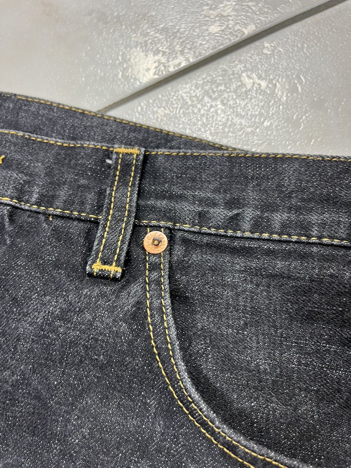 Gucci × Vintage Vintage Gucci regular dark goth raw denim jeans Size US 36 / EU 52 - 11 Thumbnail