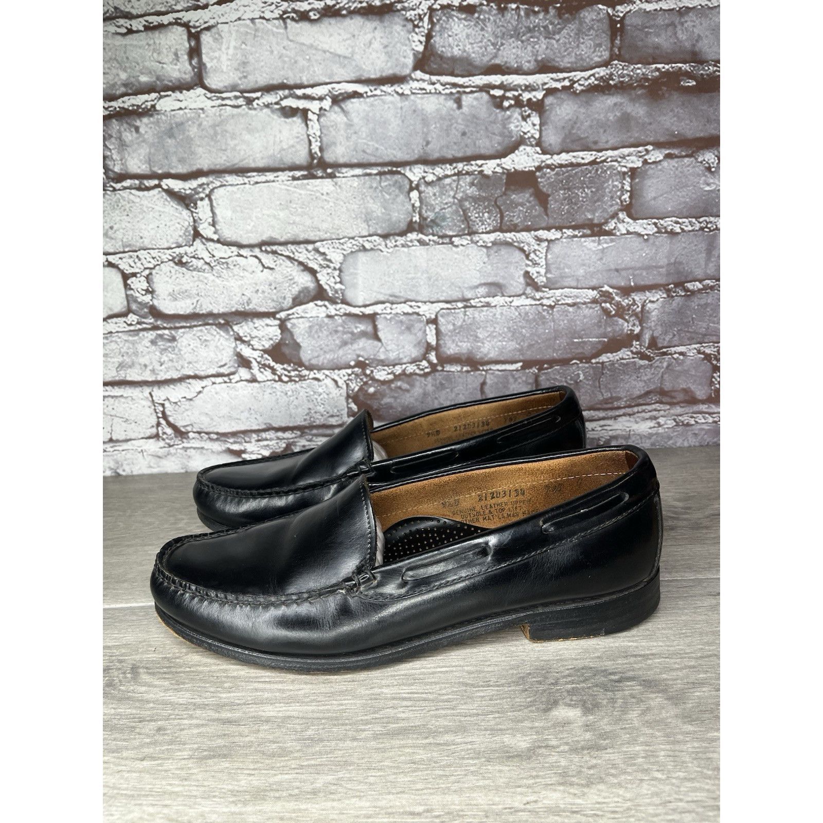 Bass G.H. Bass & Co Weejuns Black Leather Moccasin Loafers Dress Size US 9.5 / EU 42-43 - 17 Thumbnail