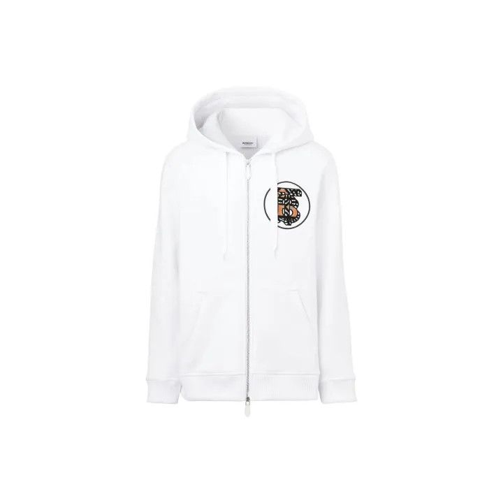 Burberry Burberry Logo Hoodie with Zip Closure 0079 Size S / US 4 / IT 40 - 1 Thumbnail