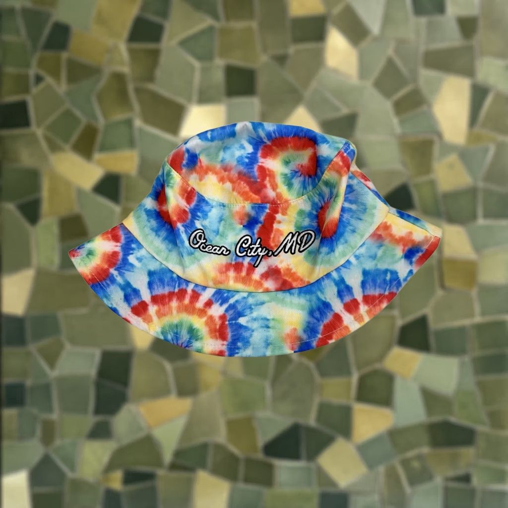 Logo 7 Lucky 7 USA Bucket Hat Tie Dye Ocean City Maryland Embroidered Logo Cap Size ONE SIZE - 1 Thumbnail