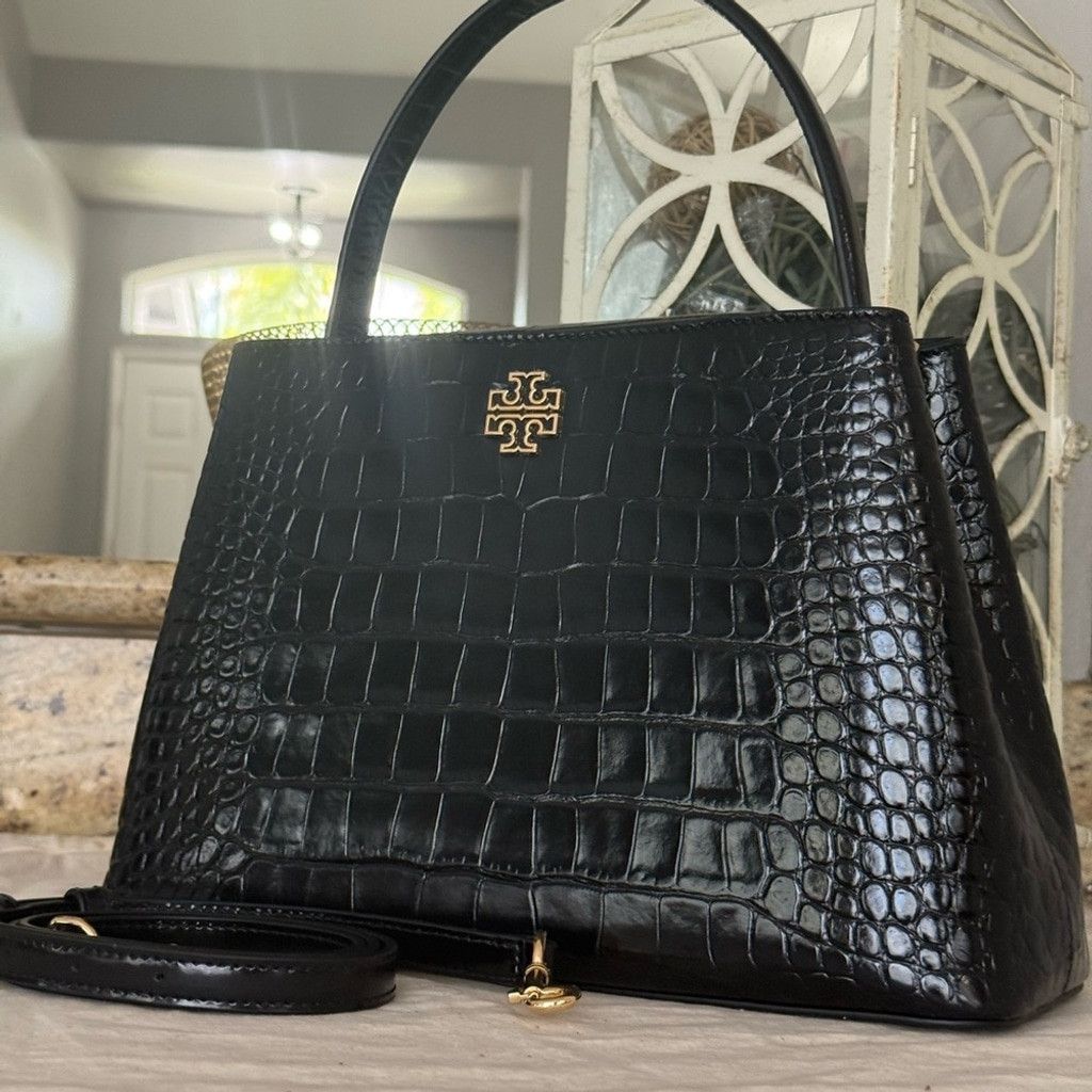 Tory Burch New 850!+ Tory Burch Britten Embossed Small Satchel/Crossbod Size ONE SIZE - 1 Thumbnail