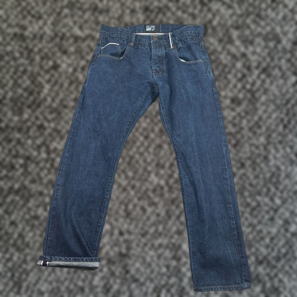 Denime William Rast Jeans Men 36x32 Blue Tapered Button Fly Selvedge Raw Denim Casual Size US 36 / EU 52 - 1 Thumbnail