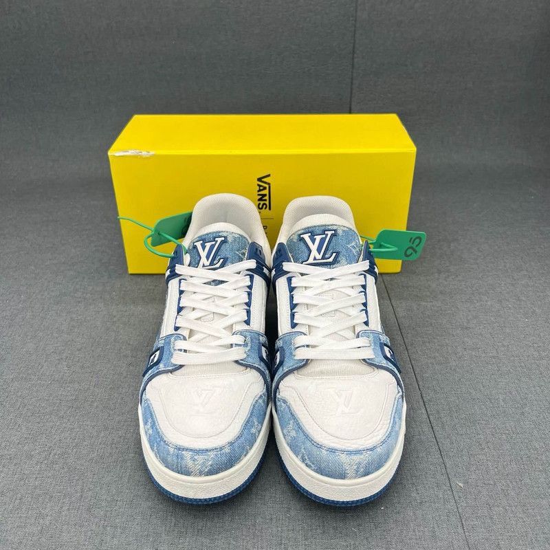 Louis Vuitton Louis Vuitton Denim and Leather Low-Top Trainers Size US 6 / IT 36 - 2 Thumbnail