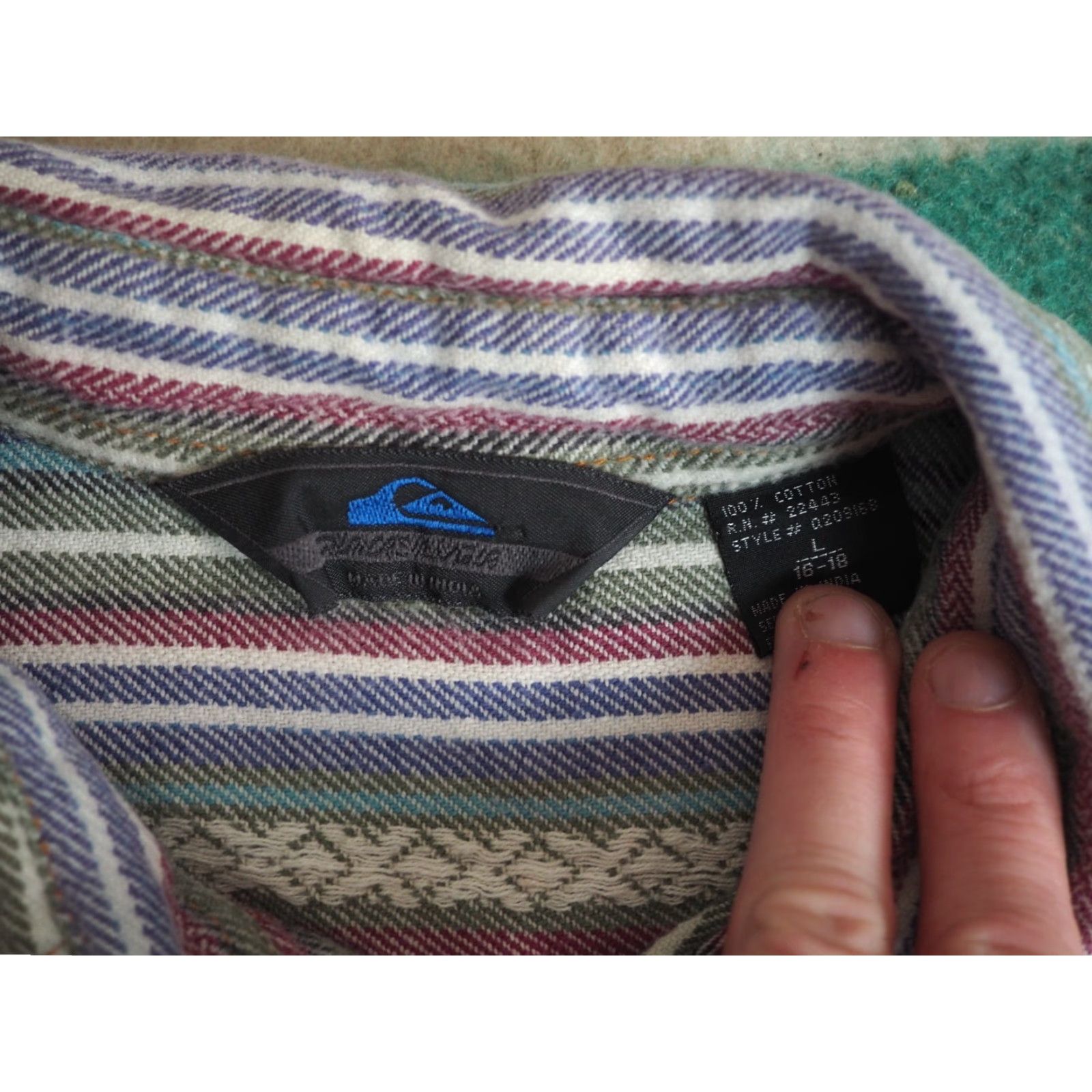 Quiksilver VTG Quiksilver Shirt 90s Striped Cotton Button-Up Pocket Denim Blue S Mens Long Sleeve Vintage 90s Size US S / EU 44-46 / 1 - 5 Thumbnail