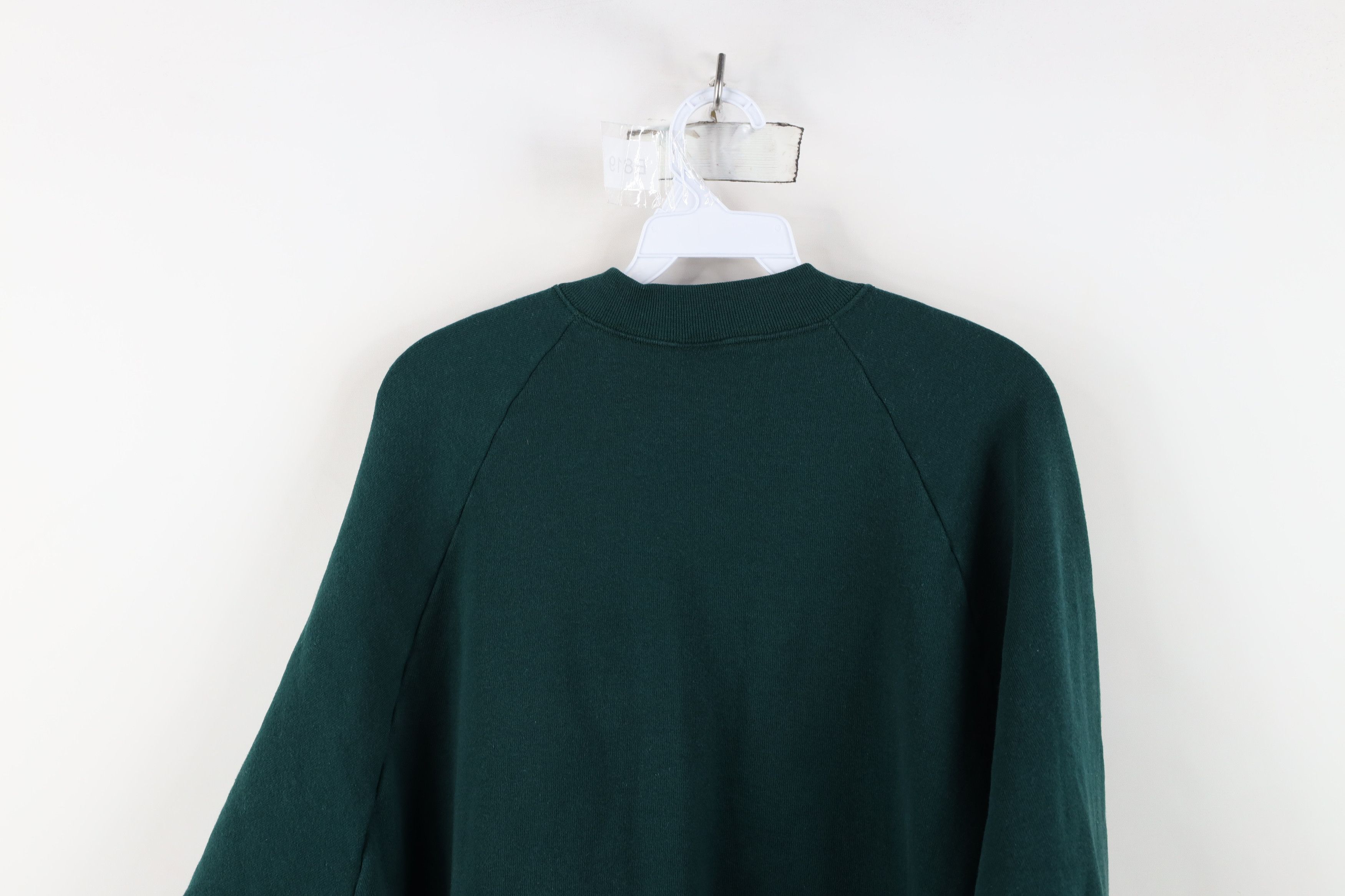 Vintage Vintage 90s Streetwear Blank Crewneck Sweatshirt Green USA Size XXL / US 16-18 / IT 52-54 - 9 Thumbnail