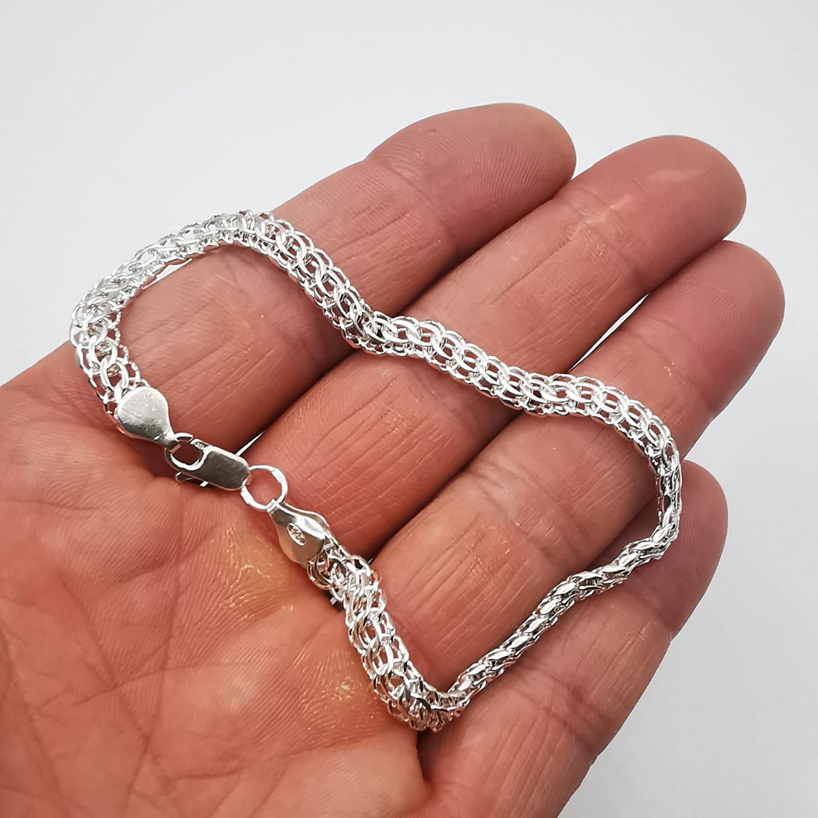 Sterling Silver Vintage Bracelet Jewelry,925 Sterling Silver, Handmade 8,50g Size ONE SIZE - 3 Thumbnail