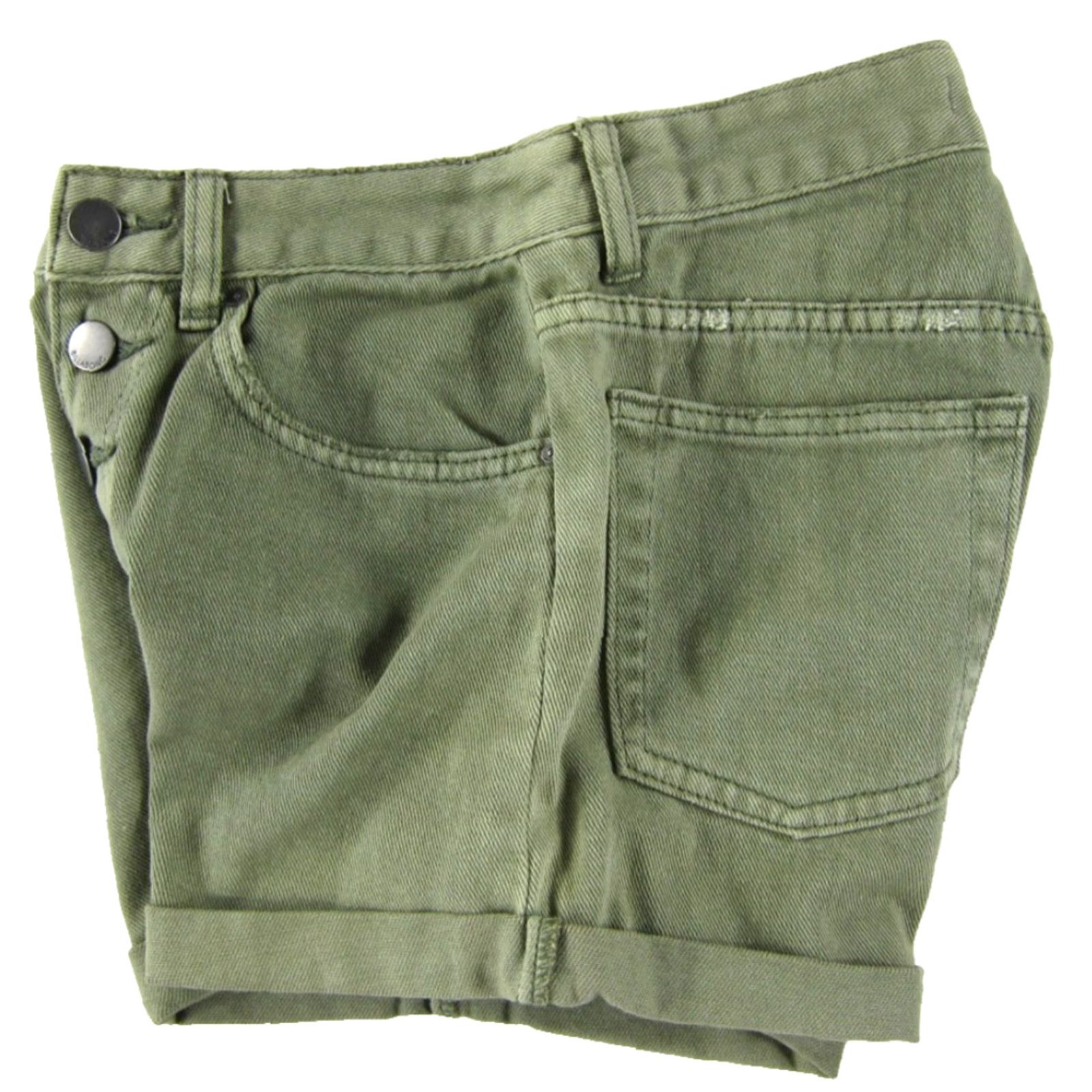 Billabong Billabong Shorts Women 25 Green Cotton Denim Pocket High Rise Rolled Jean 90s Size 42" / US 20 - 4 Thumbnail