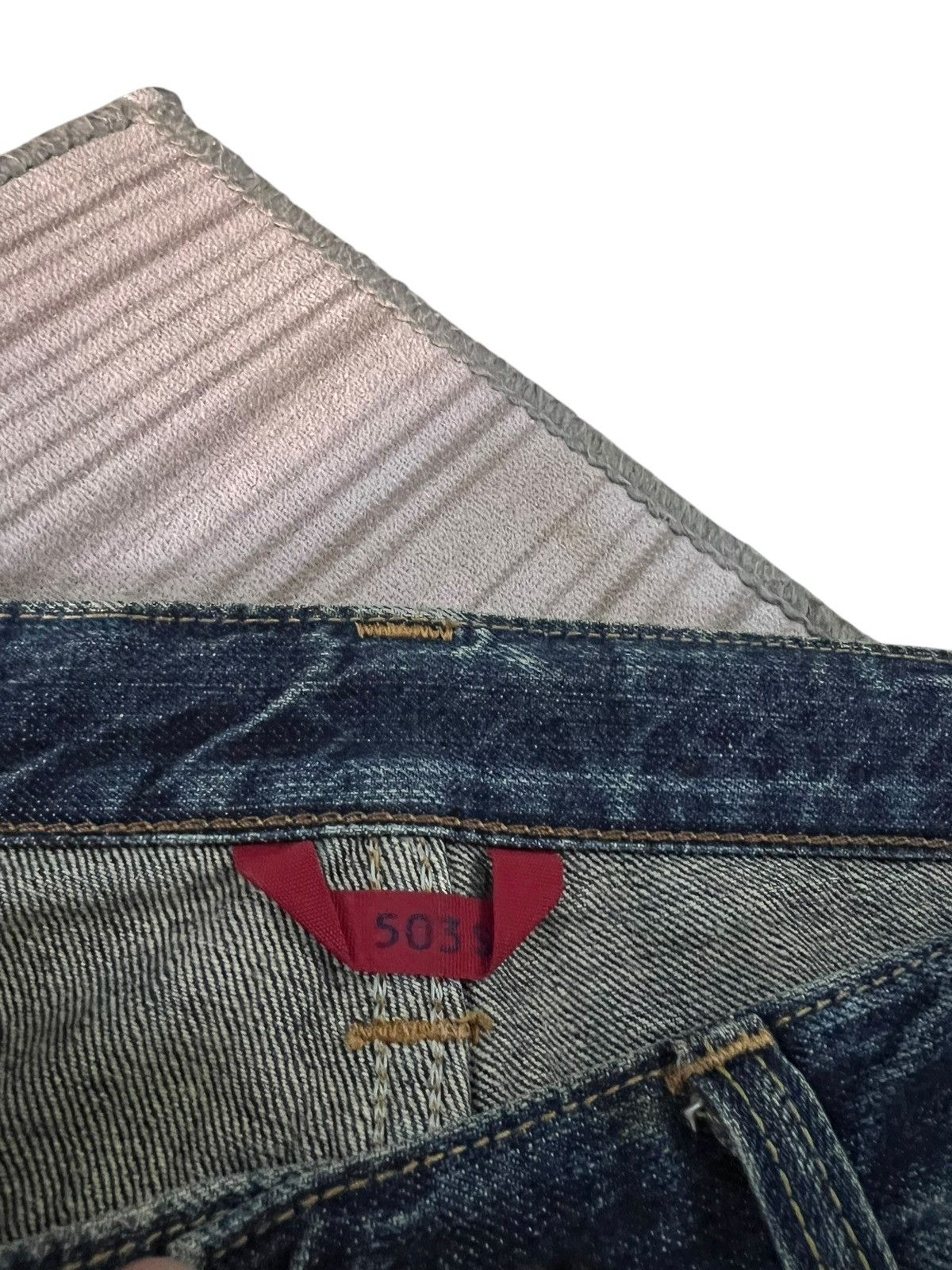 Edwin × If Six Was Nine × Le Grande Bleu (L.G.B.) 💥BAGGY💥VINTAGE EDWIN 503S DISTRESS MUD WASH JEANS Size US 31 - 9 Thumbnail