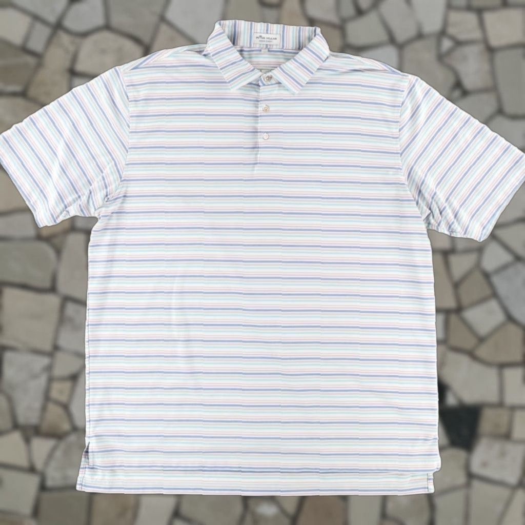 Peter Millar Peter Millar Morgan Stripe Performance Polo Shirt Men's 2XL Size US XXL / EU 58 / 5 - 1 Thumbnail