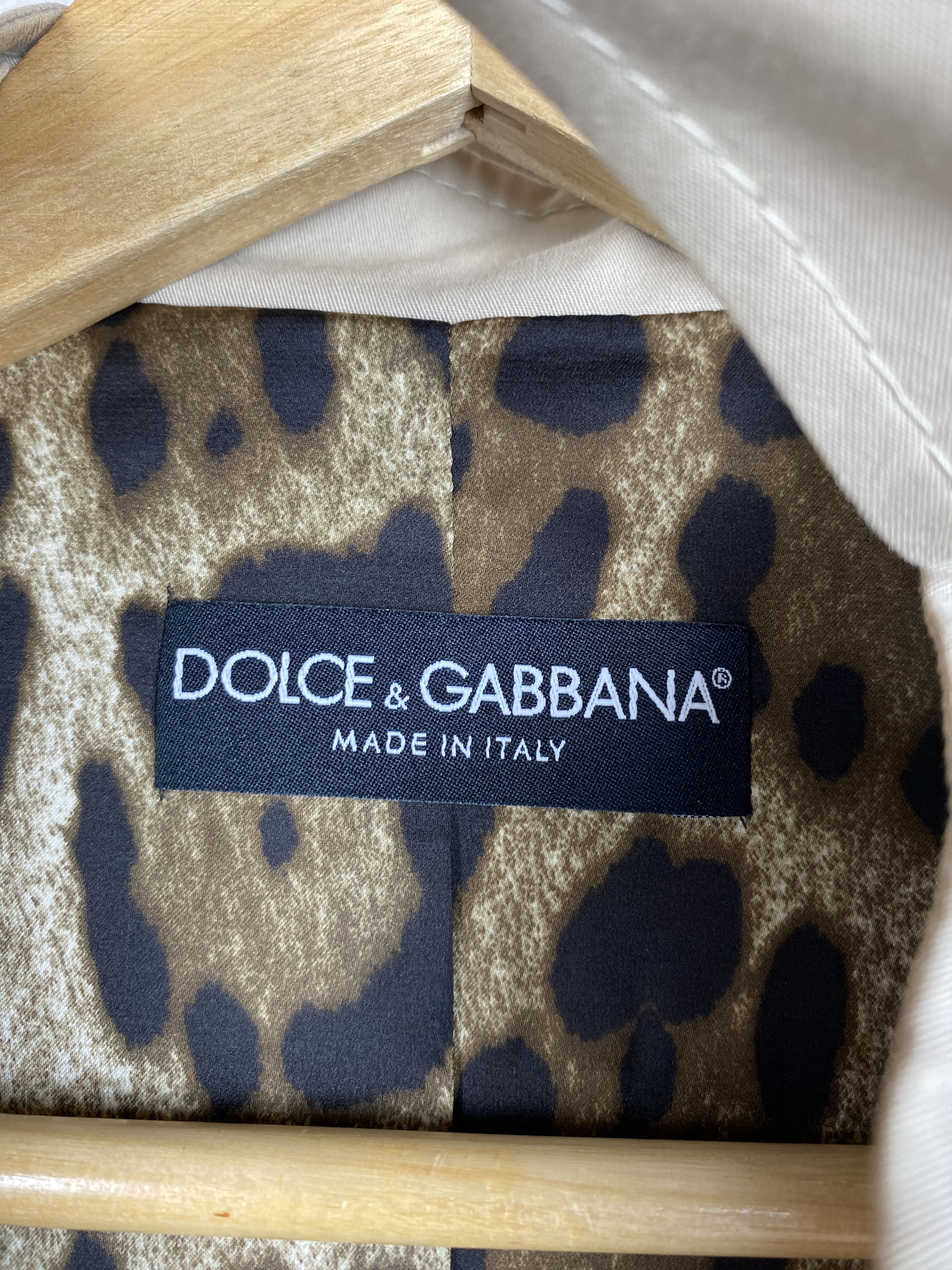 Designer × Dolce & Gabbana Dolce&Gabbana Cropped Trench Coat Leopard Lining Jacket Size XS / US 0-2 / IT 36-38 - 14 Thumbnail
