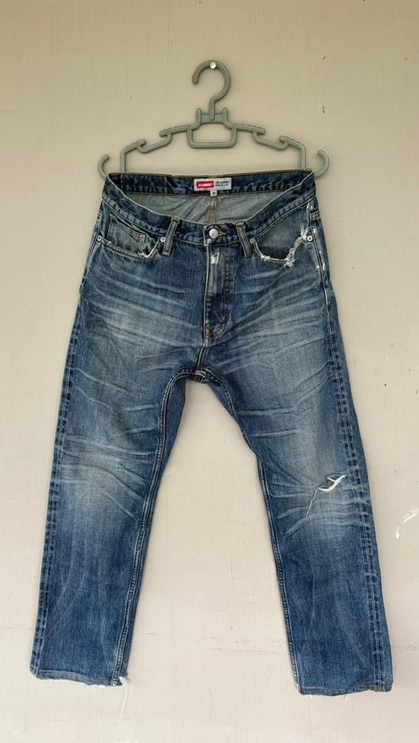 Japanese Brand Vtg XLarge Denim Pant Selvedge Distressed Denim Size US 32 / EU 48 - 1 Thumbnail