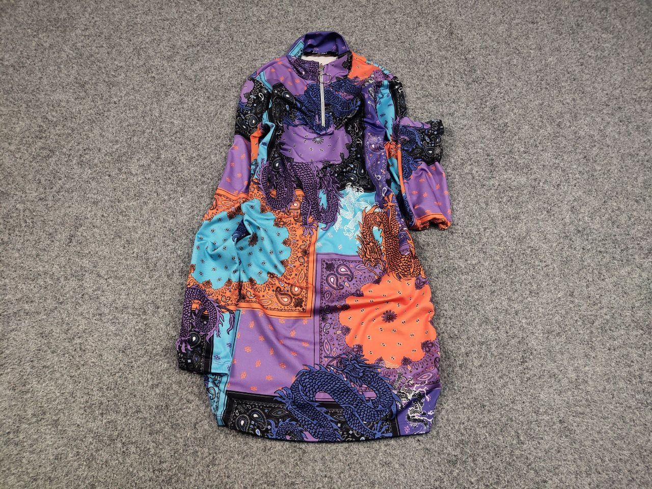 Jaded London Jaded London Mini Dress Bandana Dragon Multicolor Long sleev Size XS / US 0-2 / IT 36-38 - 2 Thumbnail