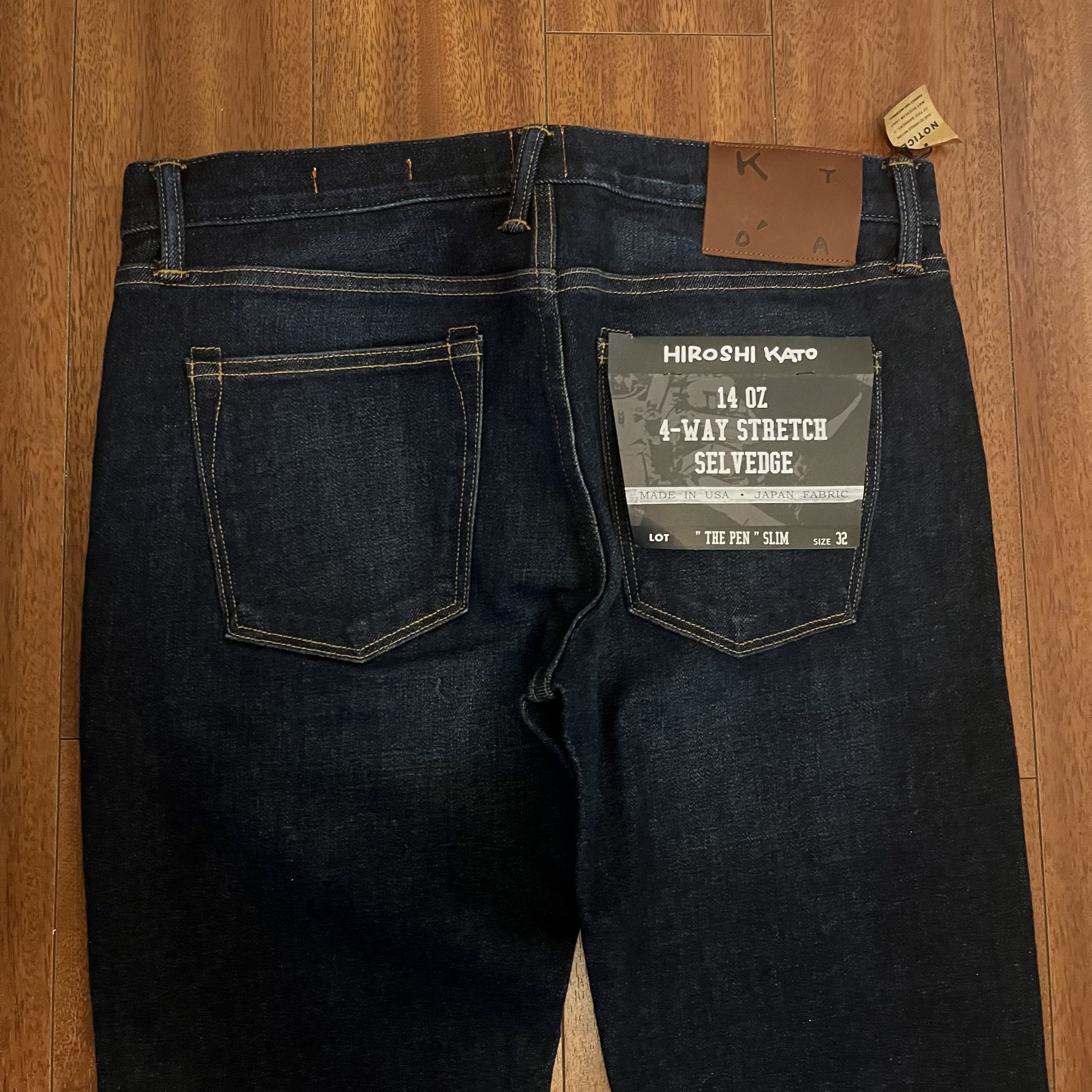 Hiroshi Kato Hiroshi Kato Pen Slim Jeans Indigo 14oz Stretch Selvedge 32 Size US 32 / EU 48 - 4 Thumbnail