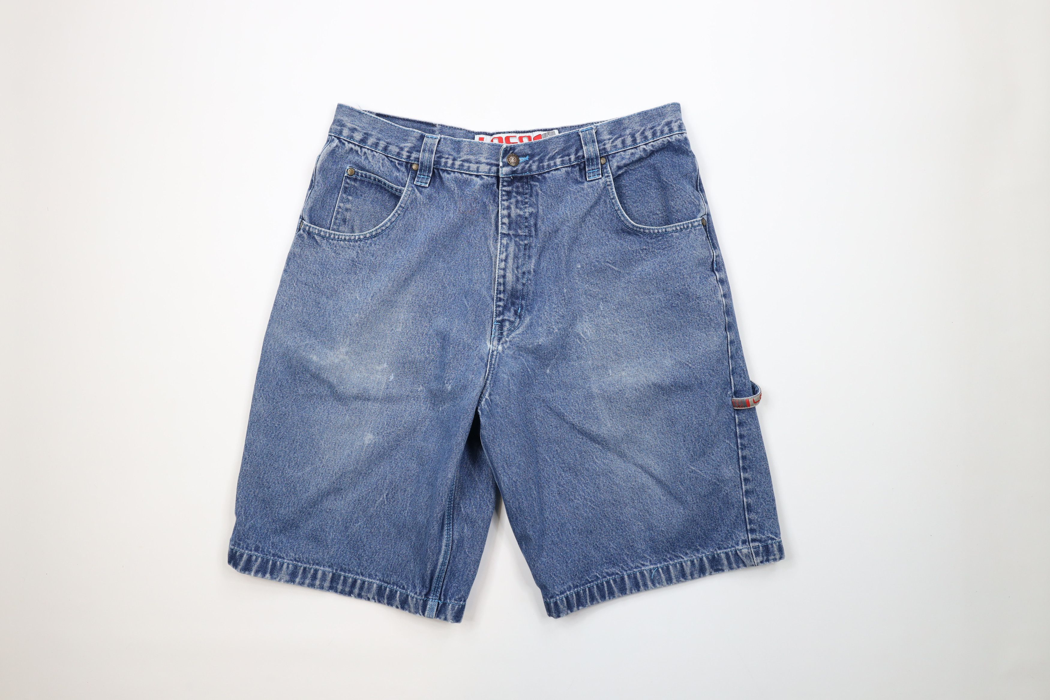 image of Vintage 90's Streetwear Big Pocket Denim Jean Shorts Jorts in Blue, Men's (Size 38)