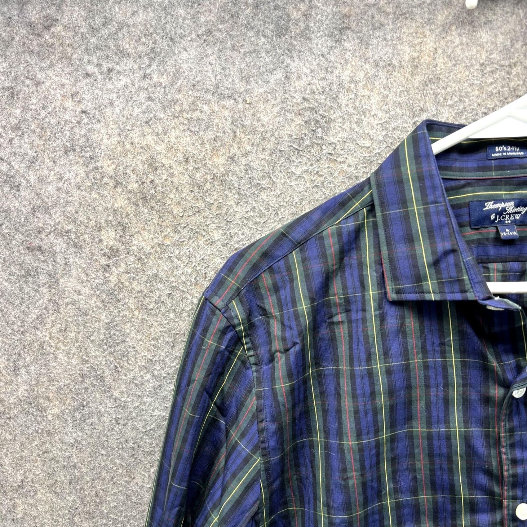 J.Crew J.Crew Shirt Mens Medium Blue Plaid Button Front Woven 80s 2-Ply Cotton Casual Long Sleeve Size US M / EU 48-50 / 2 - 4 Thumbnail